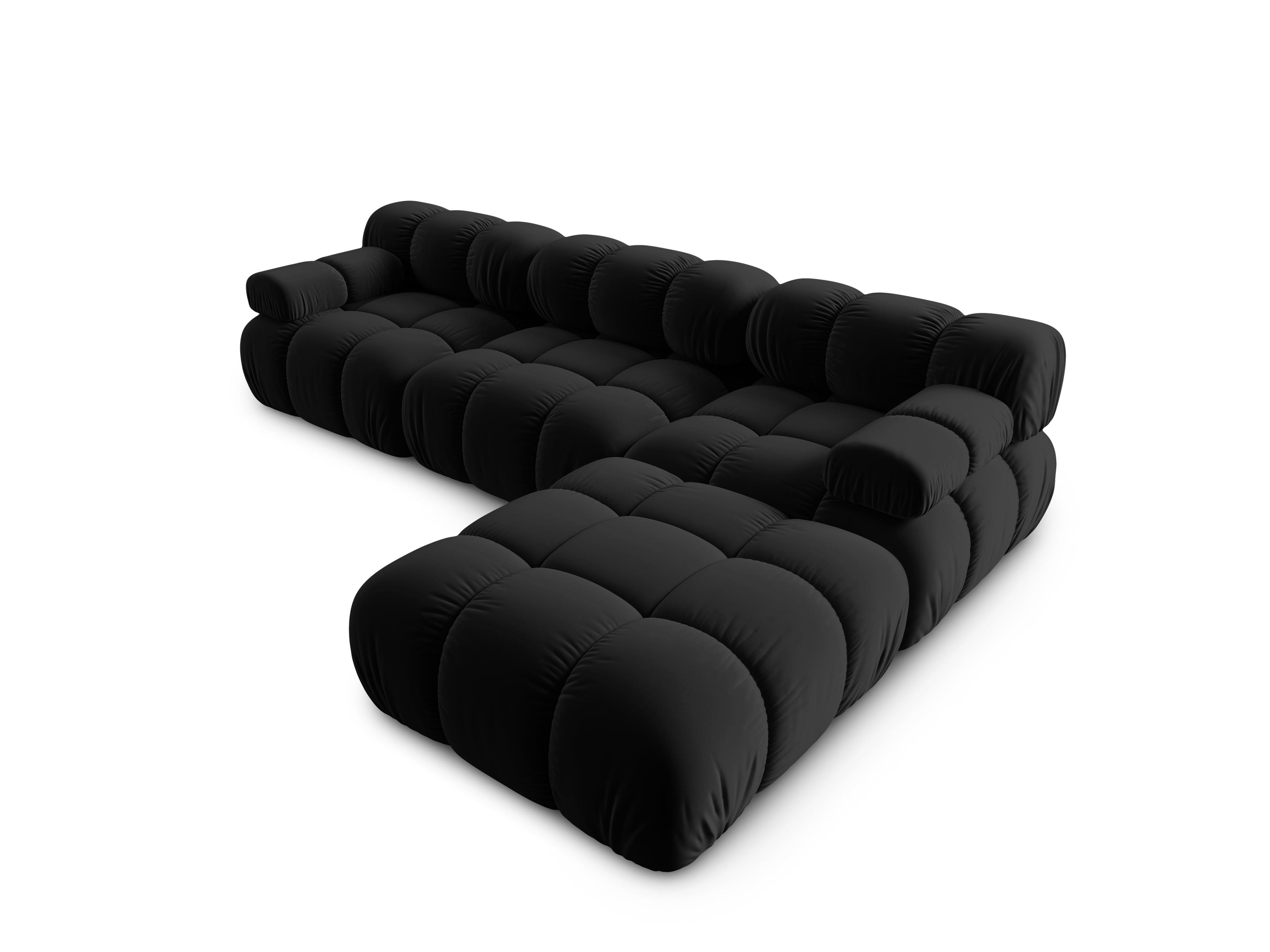 Narożnik modułowy aksamitny 4-osobowy TROPEA czarny Milo Casa Eye on Design