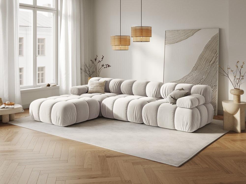 Narożnik modułowy aksamitny 4-osobowy TROPEA jasnobeżowy Milo Casa Eye on Design