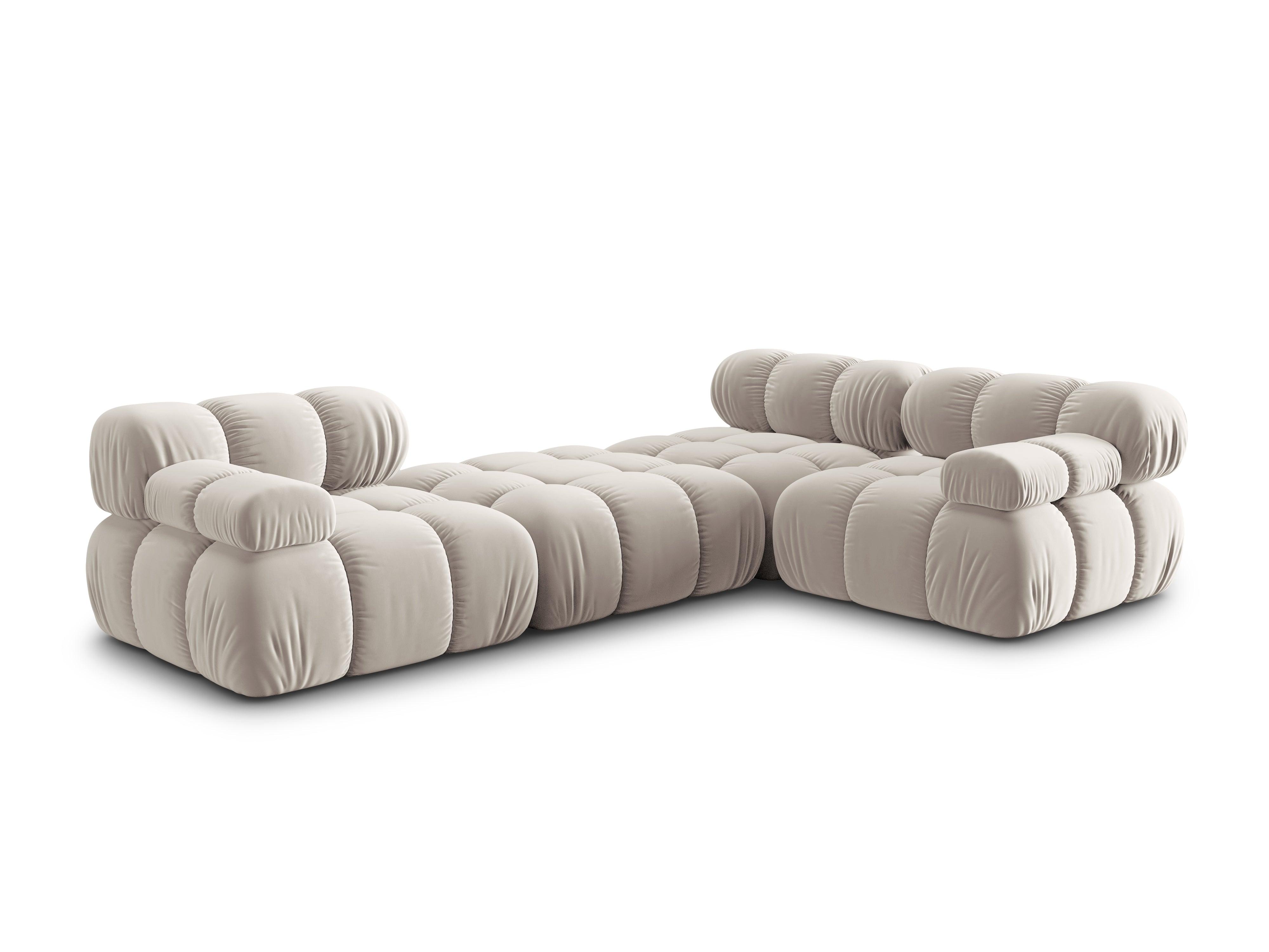 Narożnik modułowy aksamitny 4-osobowy TROPEA jasnobeżowy Milo Casa Eye on Design