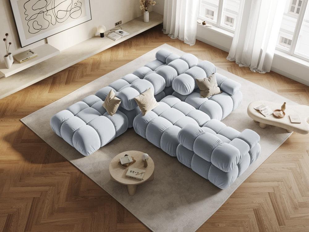 Narożnik modułowy aksamitny 4-osobowy TROPEA jasnoniebieski Milo Casa Eye on Design