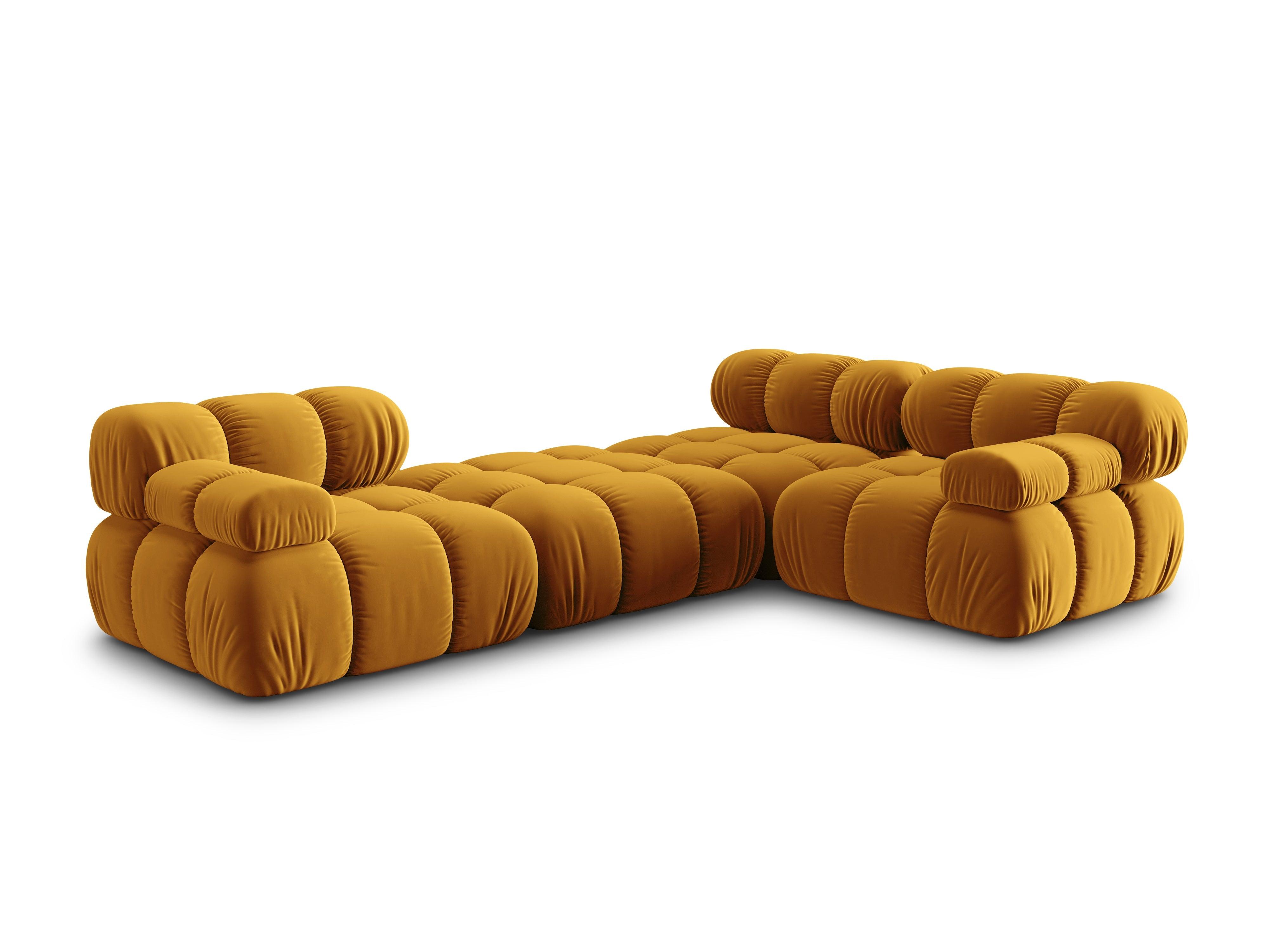 Narożnik modułowy aksamitny 4-osobowy TROPEA musztardowy Milo Casa Eye on Design