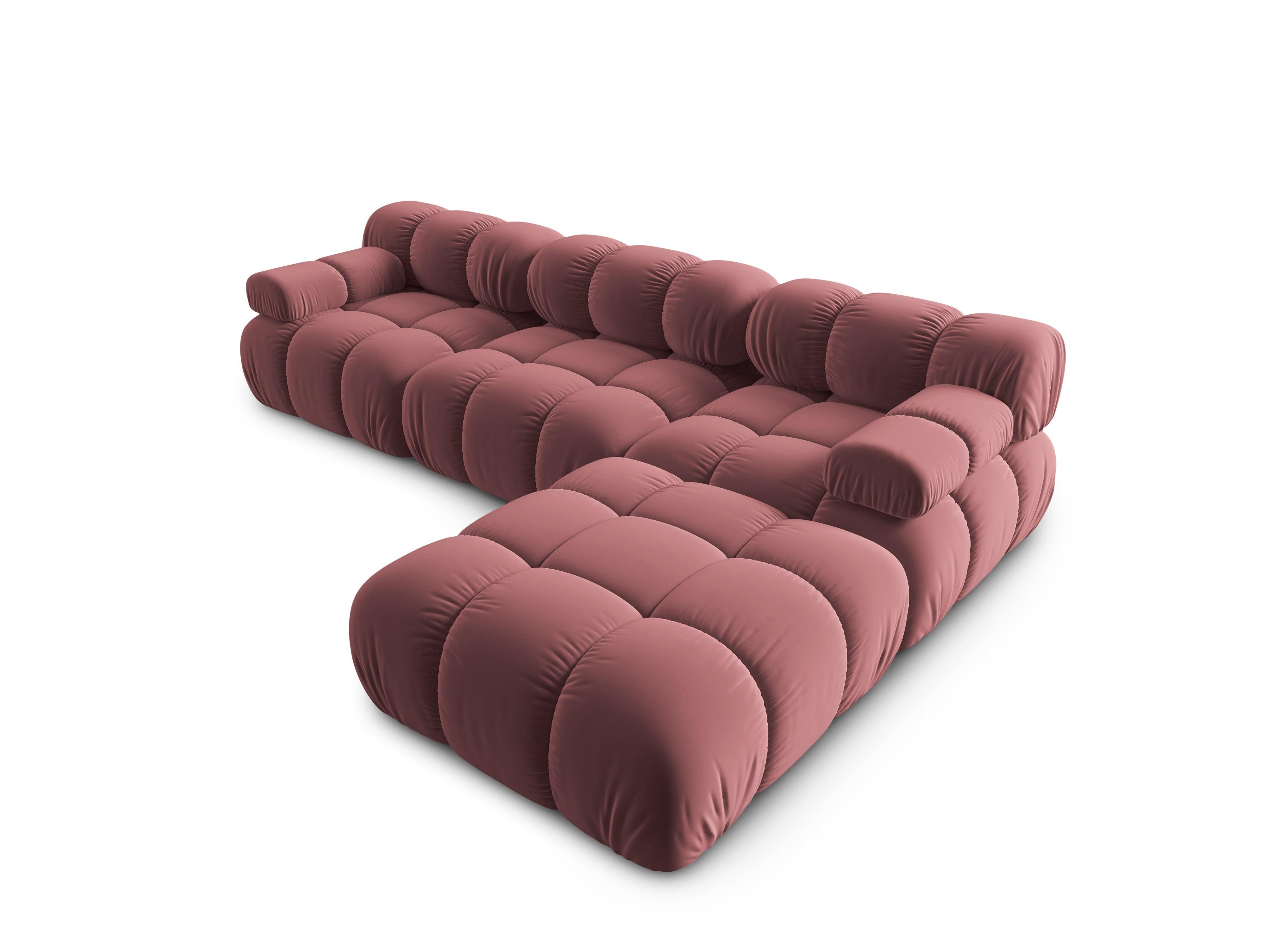 Narożnik modułowy aksamitny 4-osobowy TROPEA różowy Milo Casa Eye on Design
