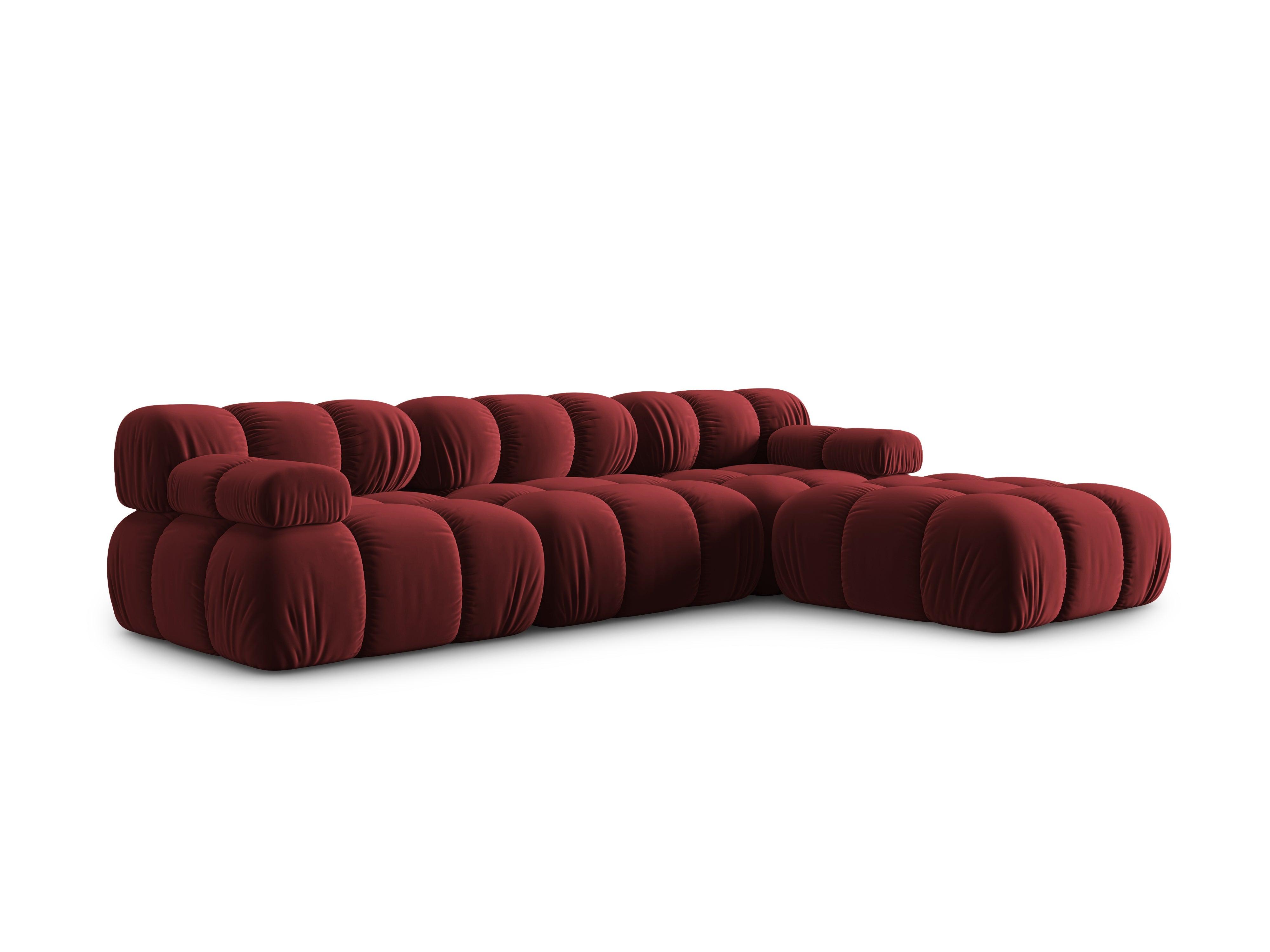 Narożnik modułowy aksamitny 4-osobowy TROPEA rubinowy Milo Casa Eye on Design