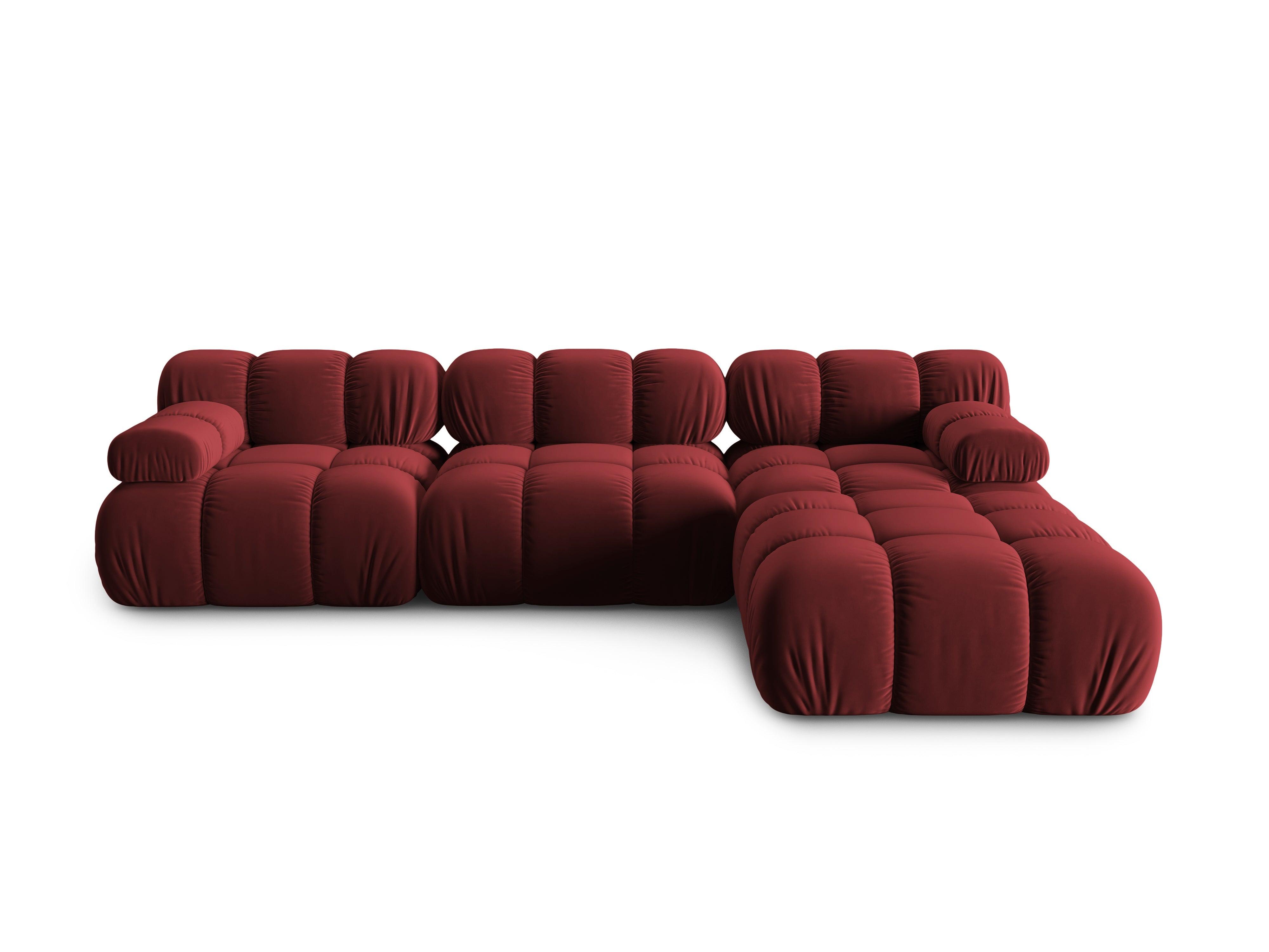 Narożnik modułowy aksamitny 4-osobowy TROPEA rubinowy Milo Casa Eye on Design