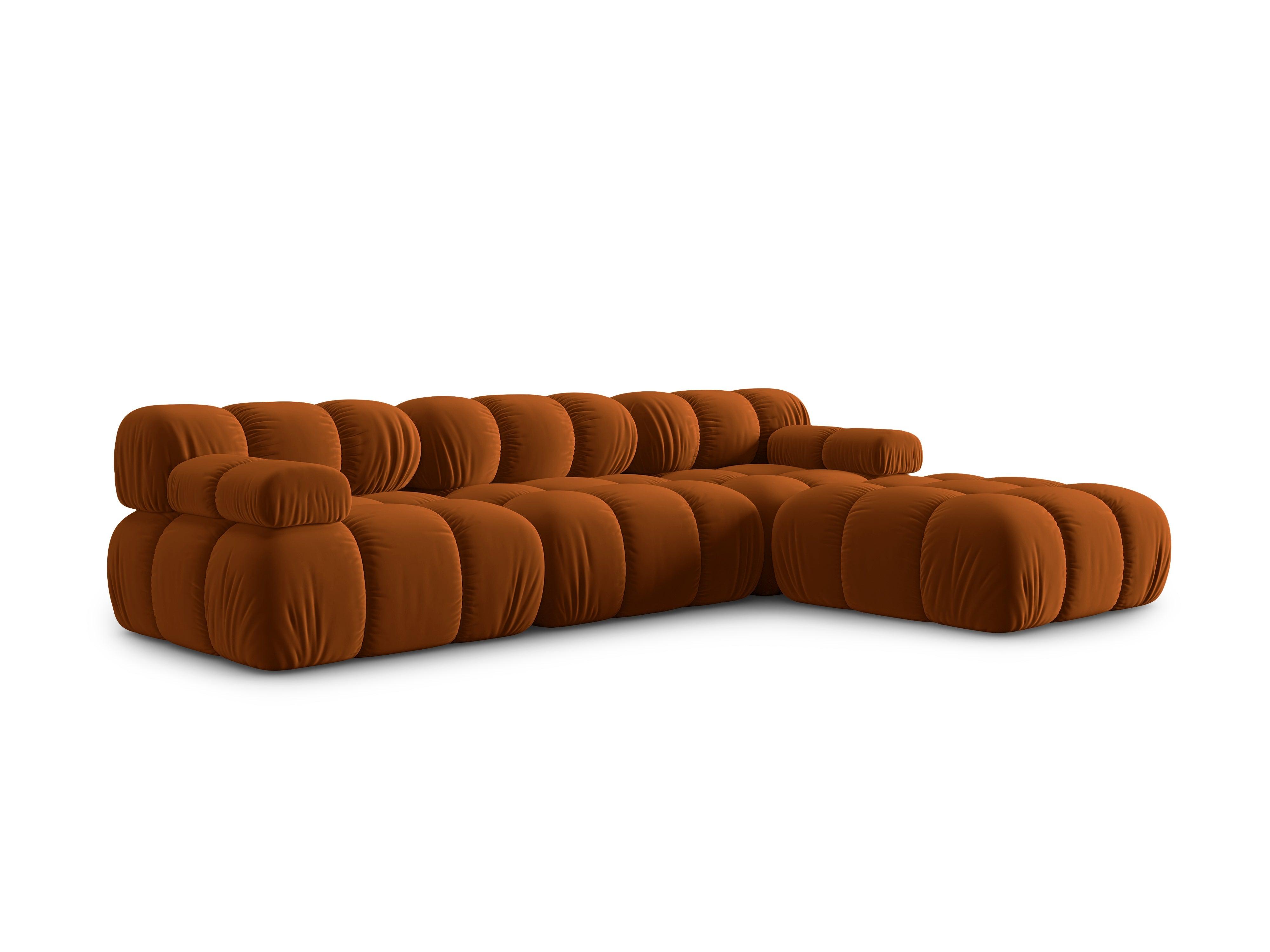 Narożnik modułowy aksamitny 4-osobowy TROPEA terracotta Milo Casa Eye on Design