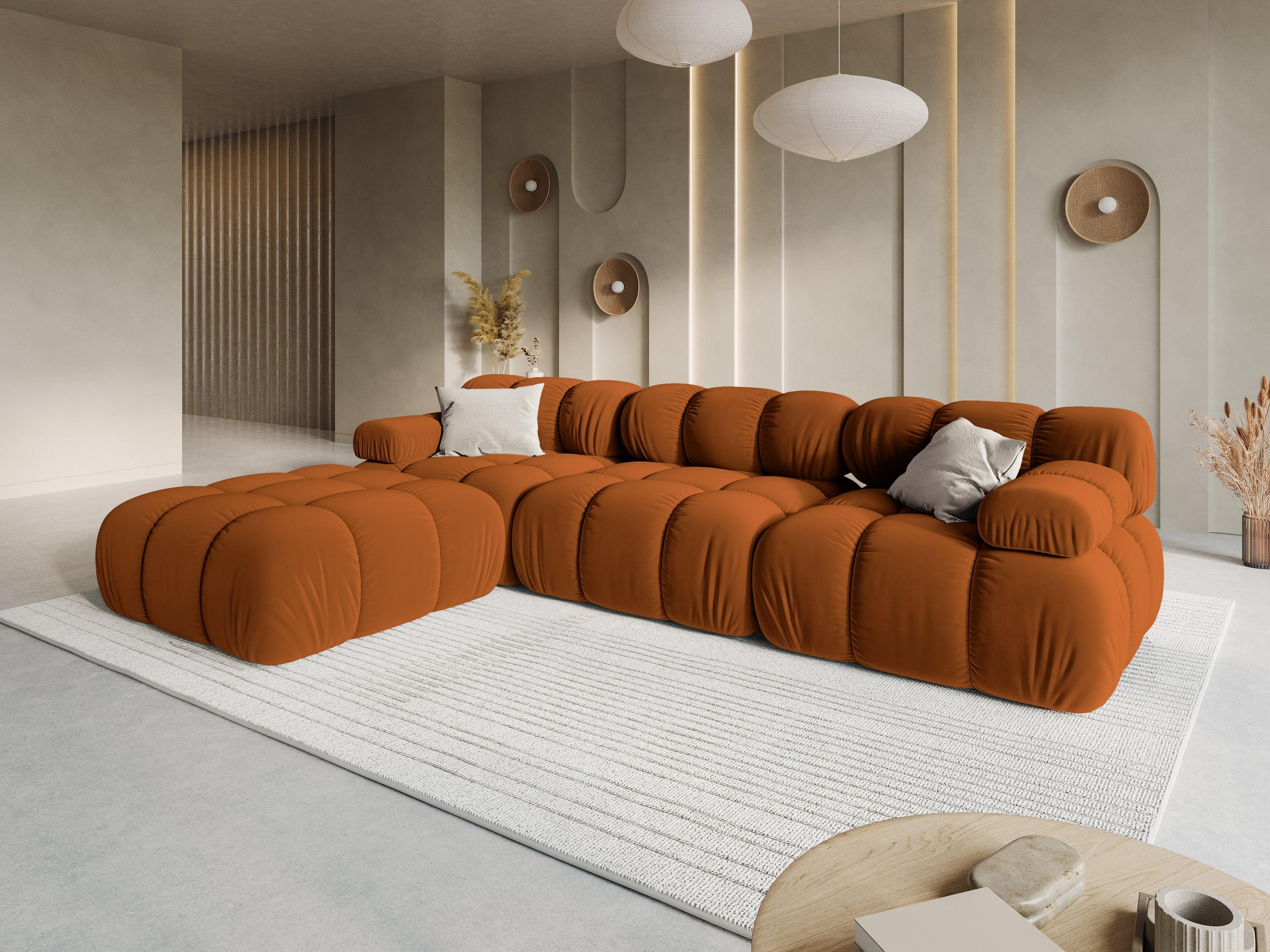 Narożnik modułowy aksamitny 4-osobowy TROPEA terracotta Milo Casa Eye on Design