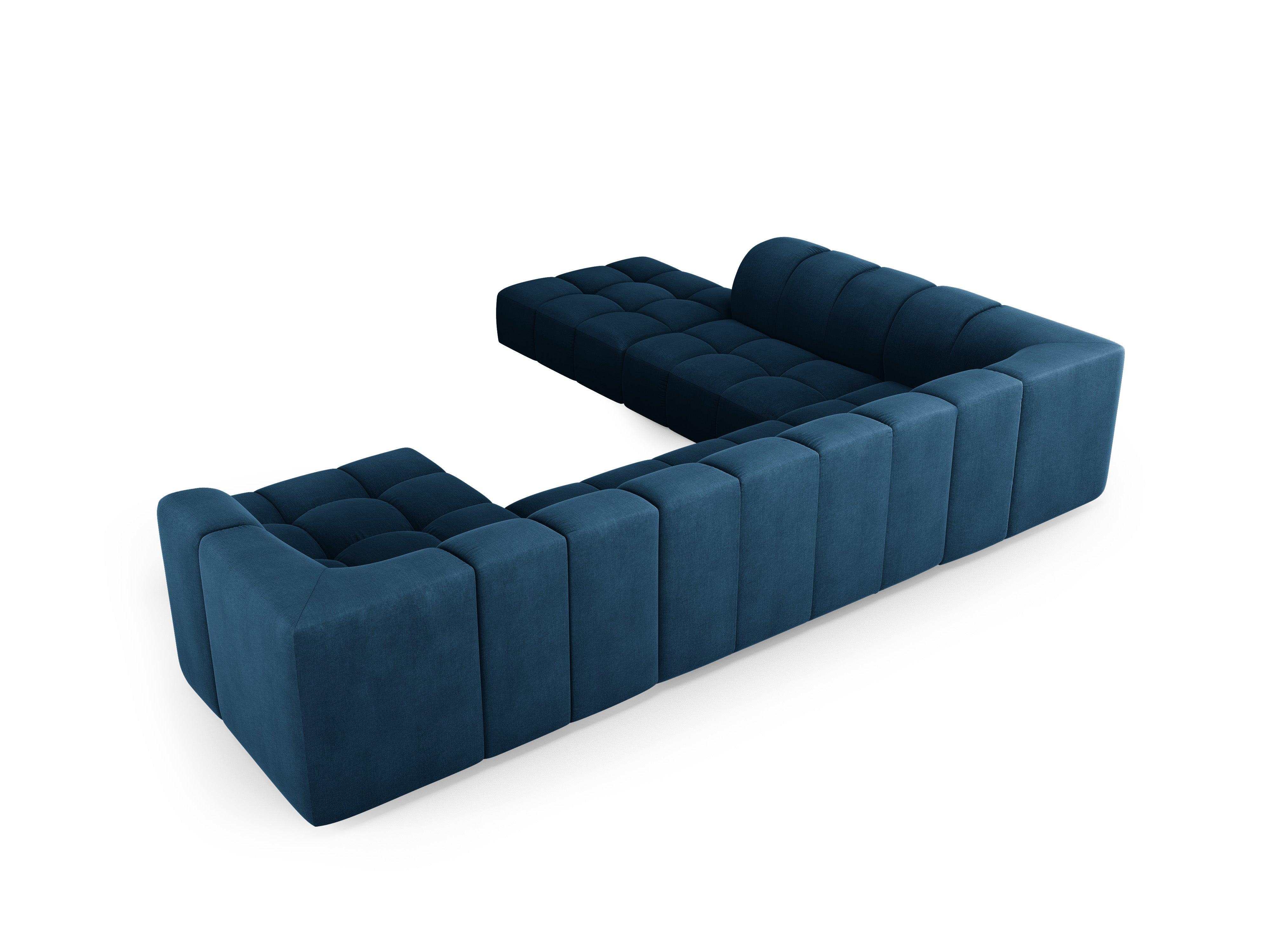 Narożnik panoramiczny lewostronny FRANCESCA granat królewski szenil Milo Casa Eye on Design