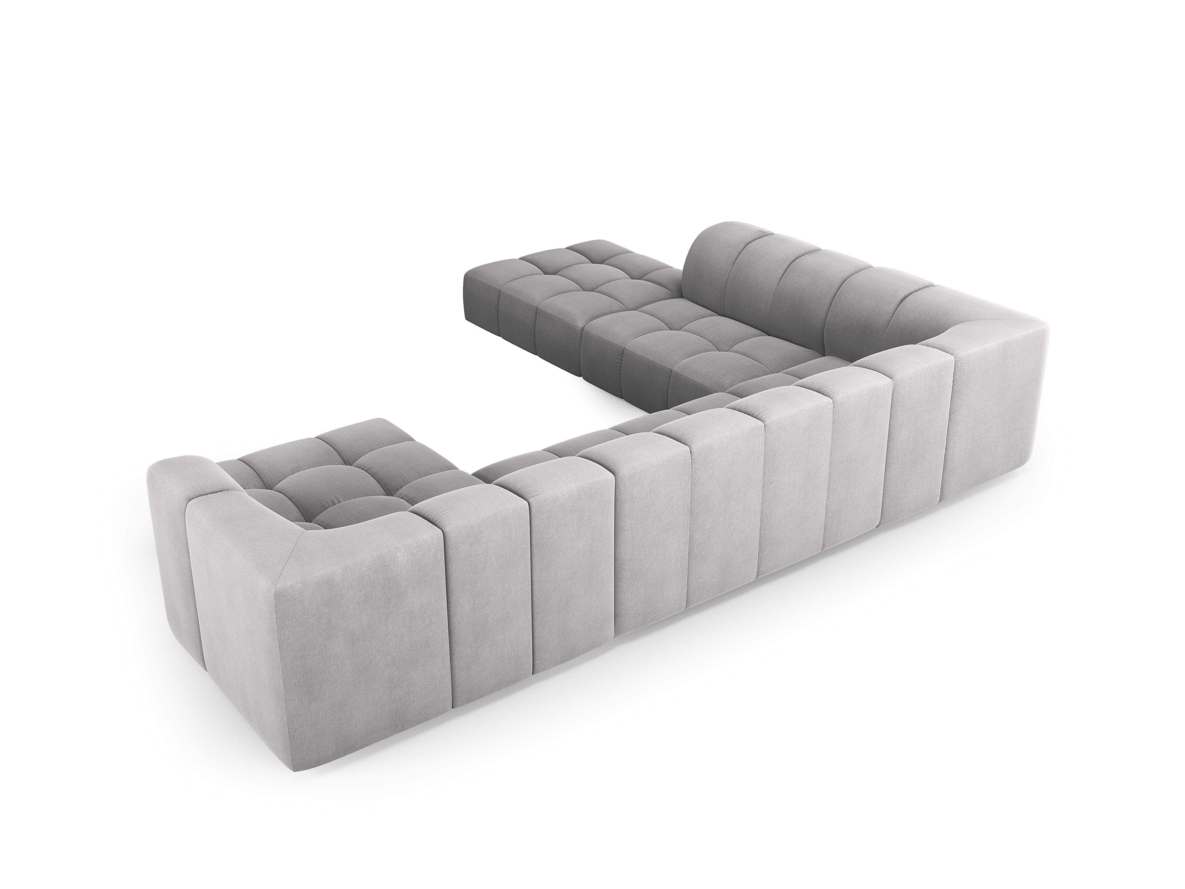 Narożnik panoramiczny lewostronny FRANCESCA jasnoszary szenil Milo Casa Eye on Design