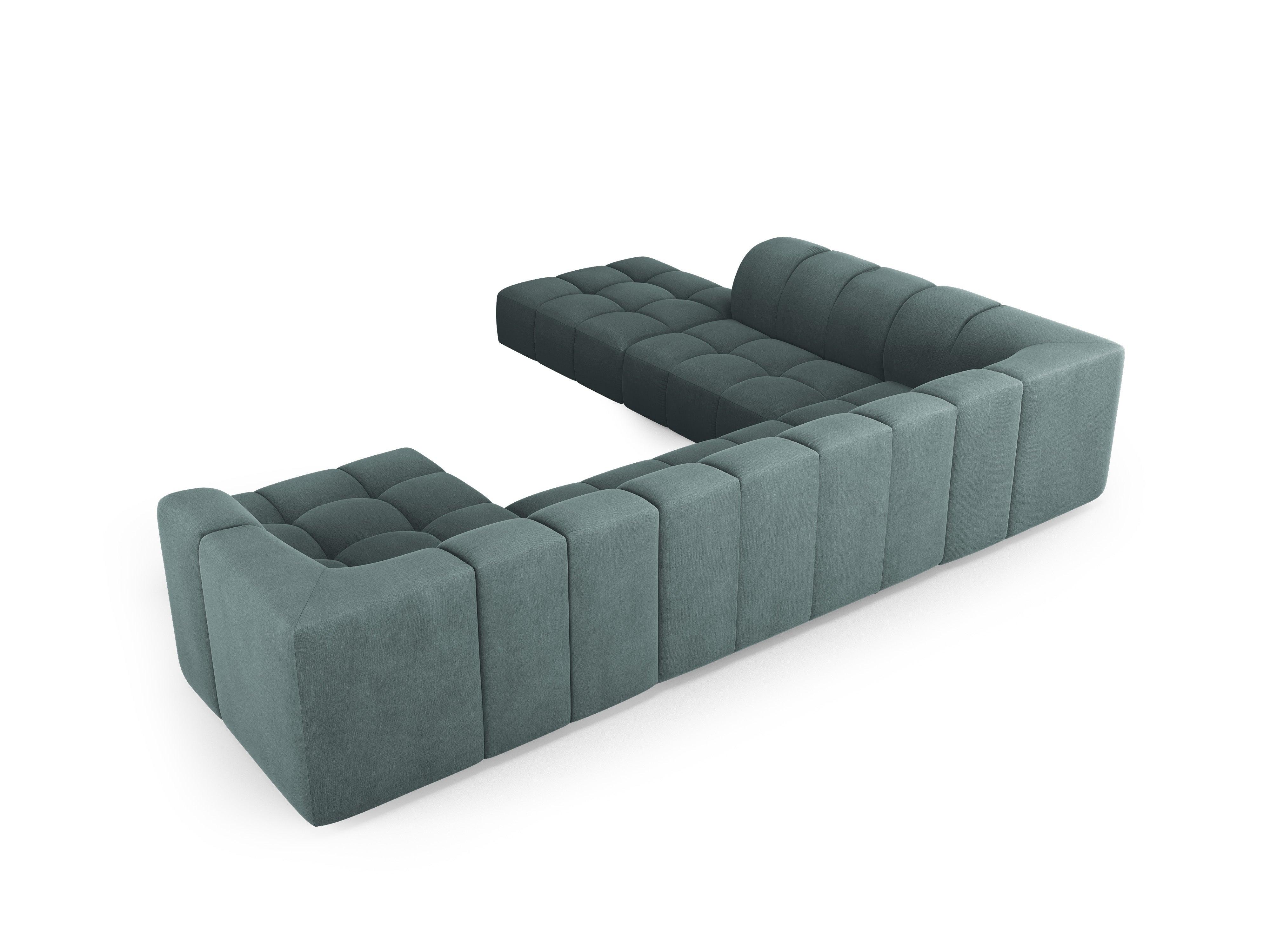 Narożnik panoramiczny lewostronny FRANCESCA morska zieleń szenil Milo Casa Eye on Design