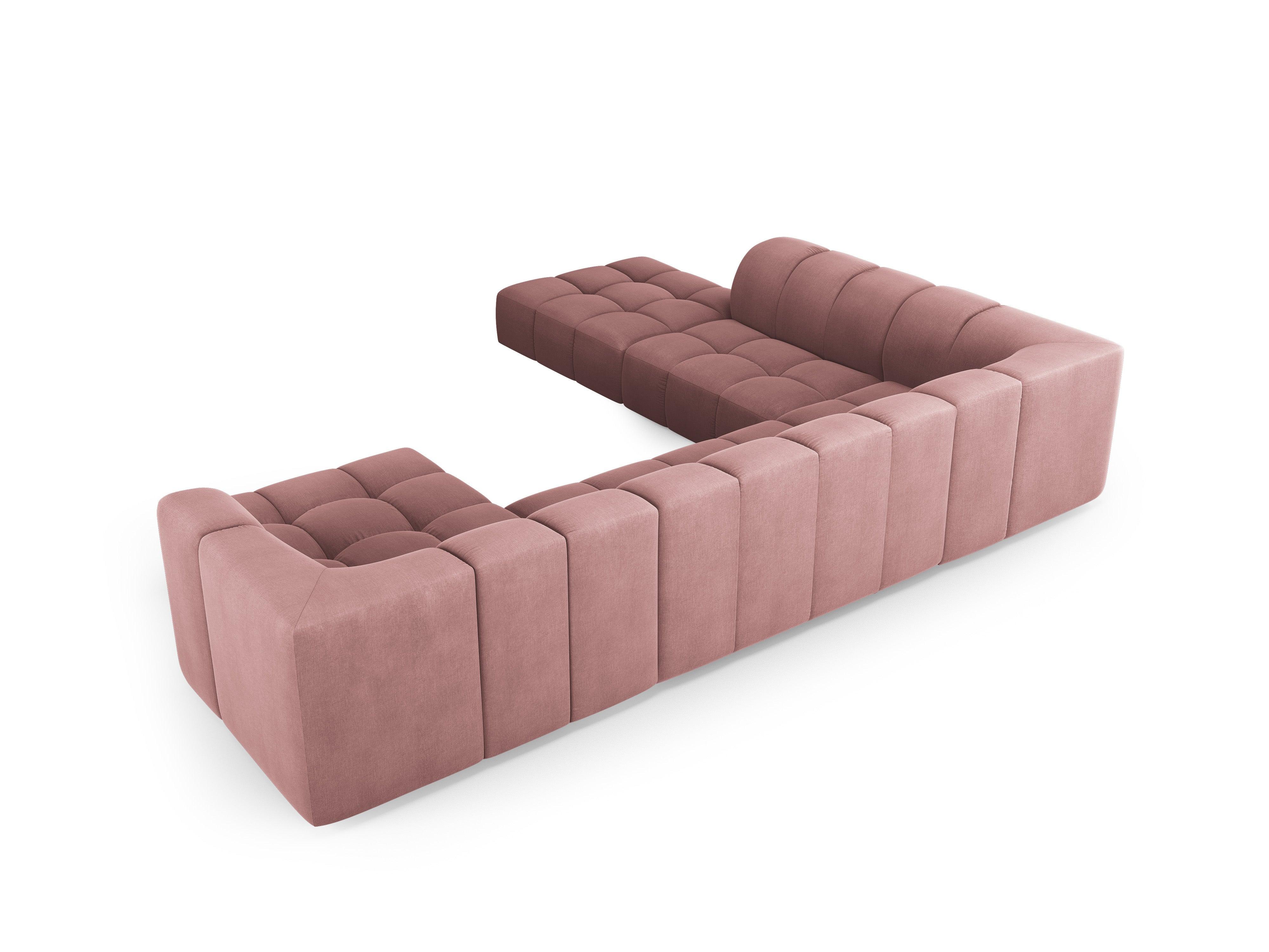 Narożnik panoramiczny lewostronny FRANCESCA różowy szenil Milo Casa Eye on Design