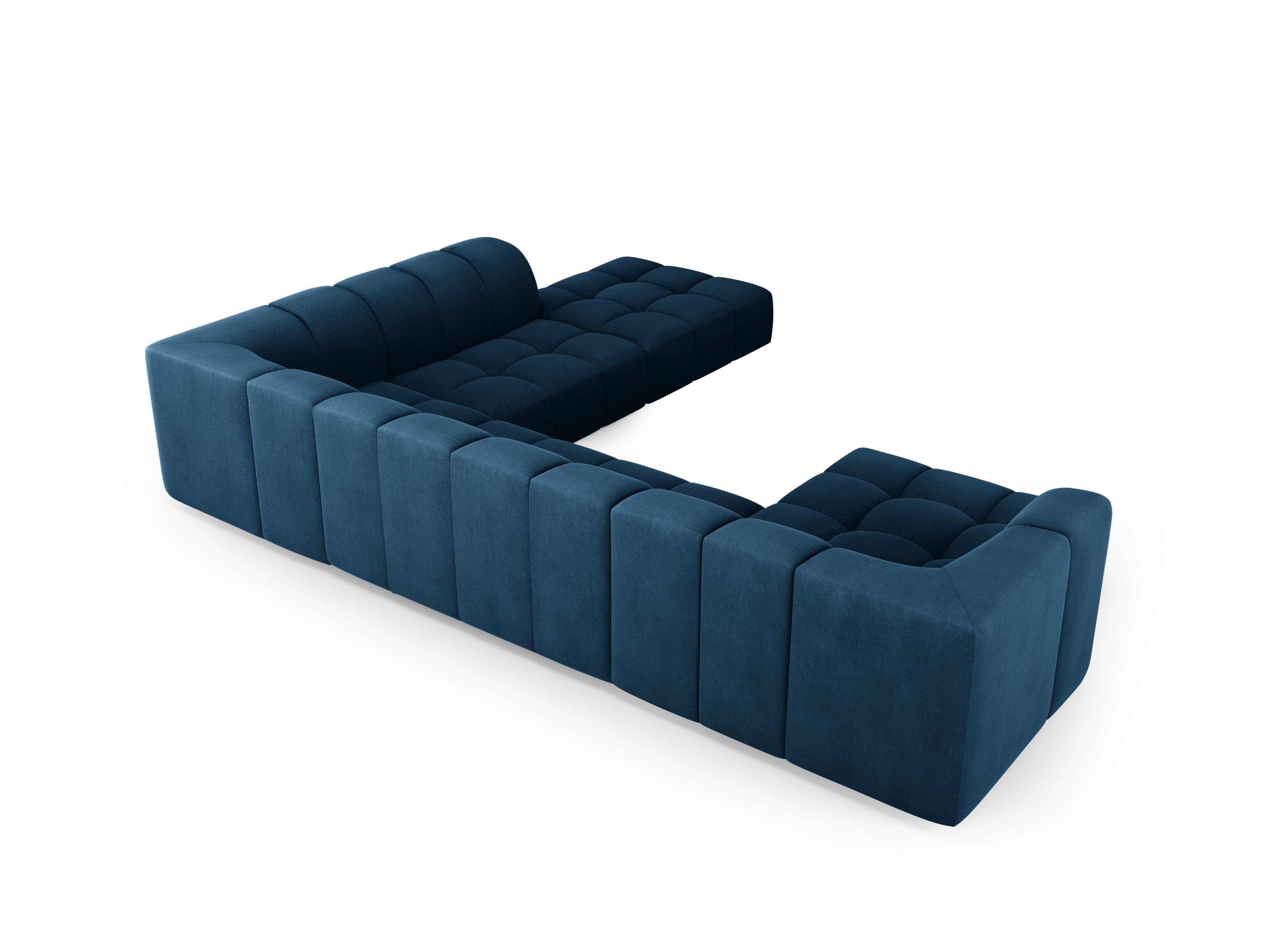 Narożnik panoramiczny prawostronny FRANCESCA granat królewski szenil Milo Casa Eye on Design