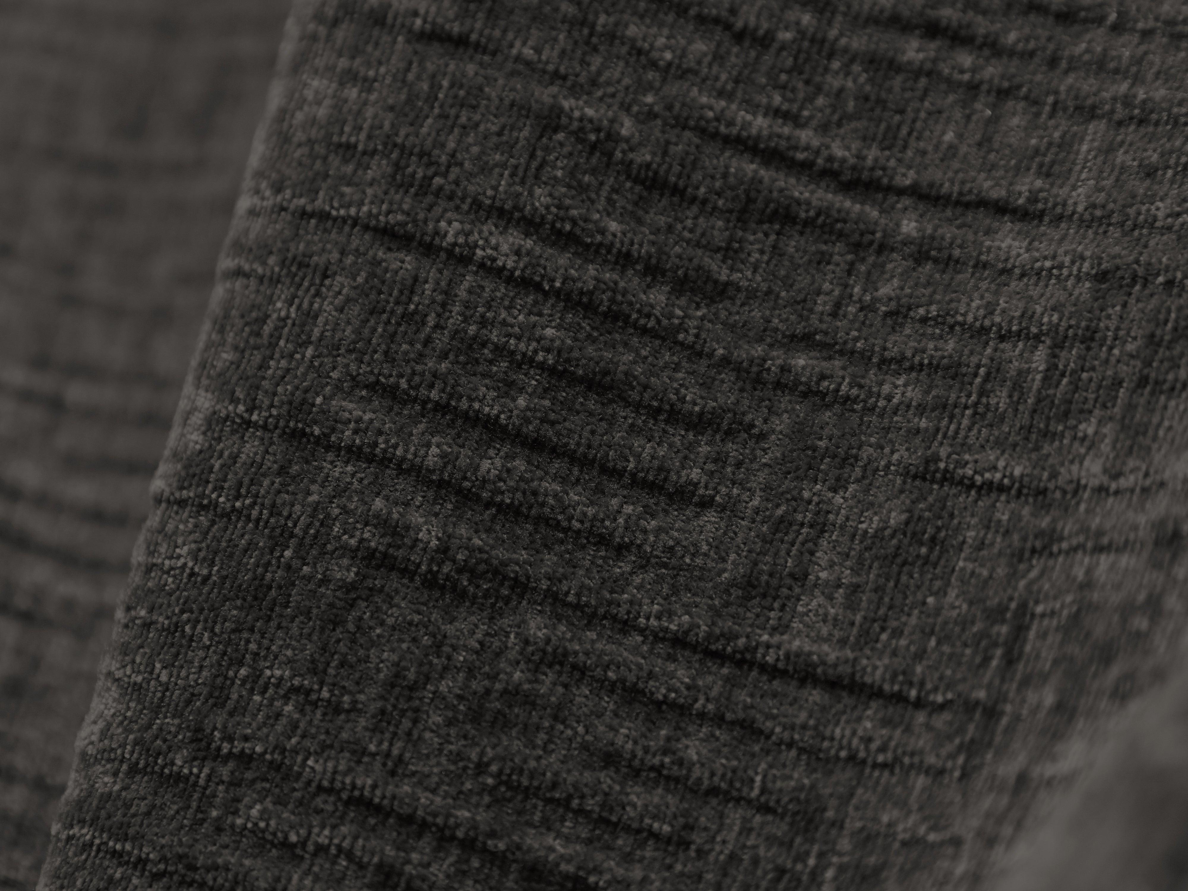 Narożnik panoramiczny w tkaninie szenilowej prawostronny VANDA ciemnoszary Mazzini Sofas Eye on Design