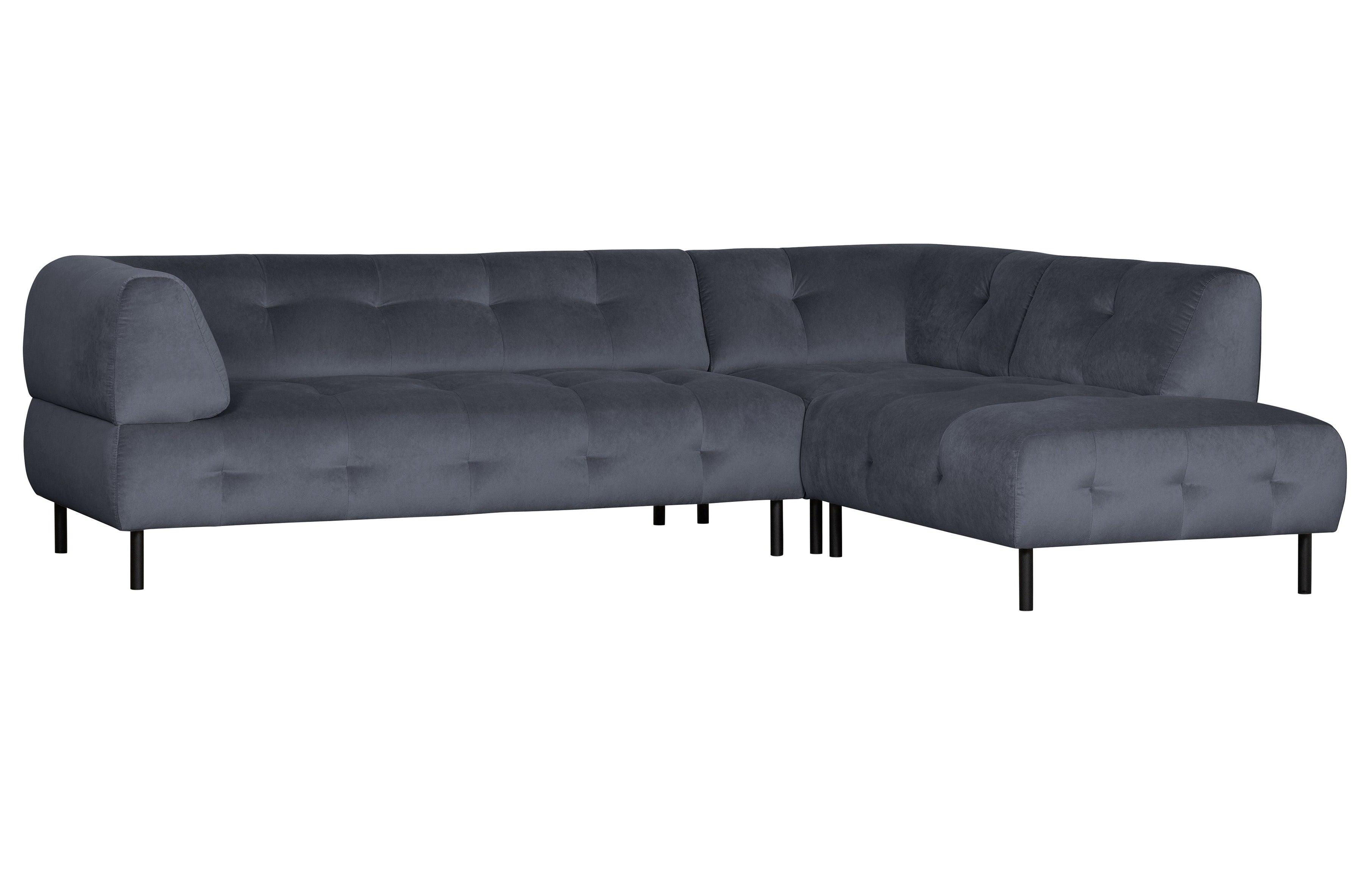 Narożnik prawostronny aksamitny LLOYD antracytowy Woood Exclusive Eye on Design
