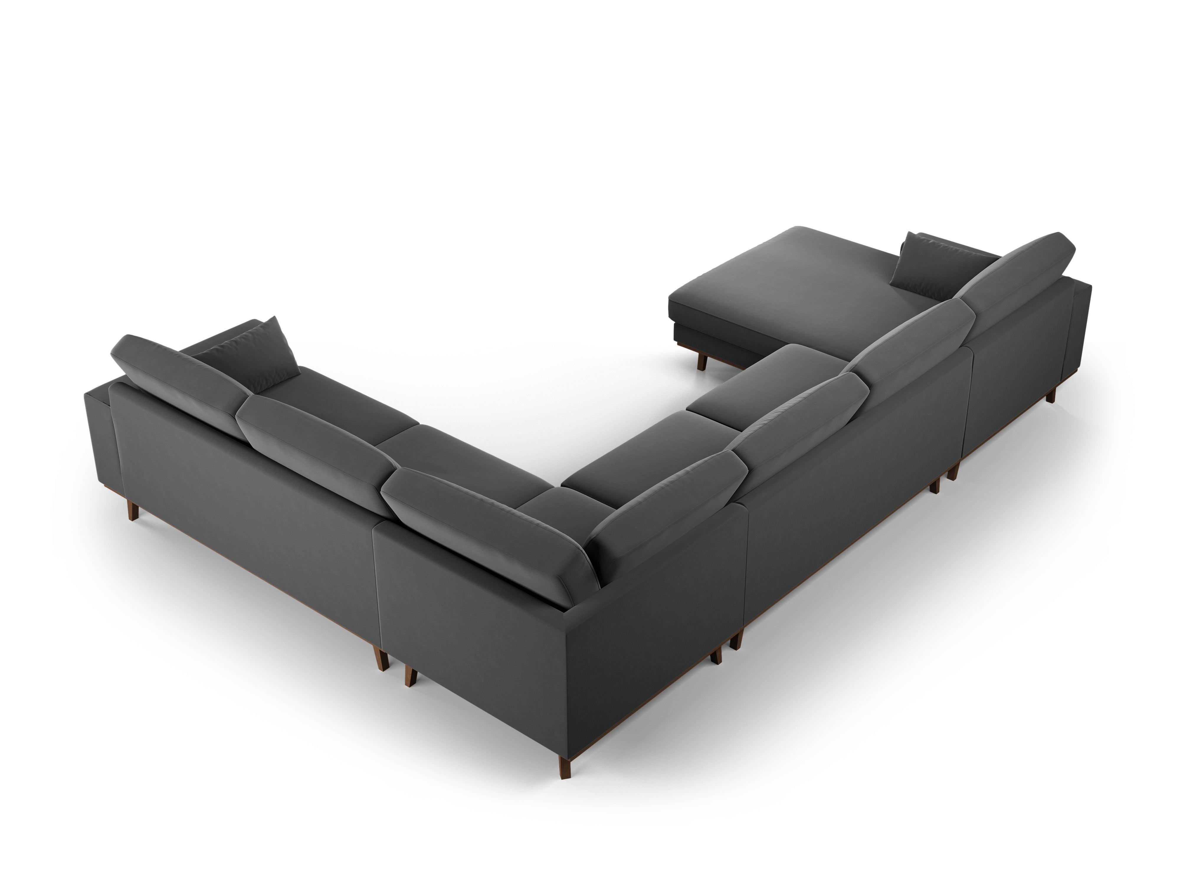 Narożnik prawostronny aksamitny panoramiczny HEBE ciemnoszary Mazzini Sofas Eye on Design