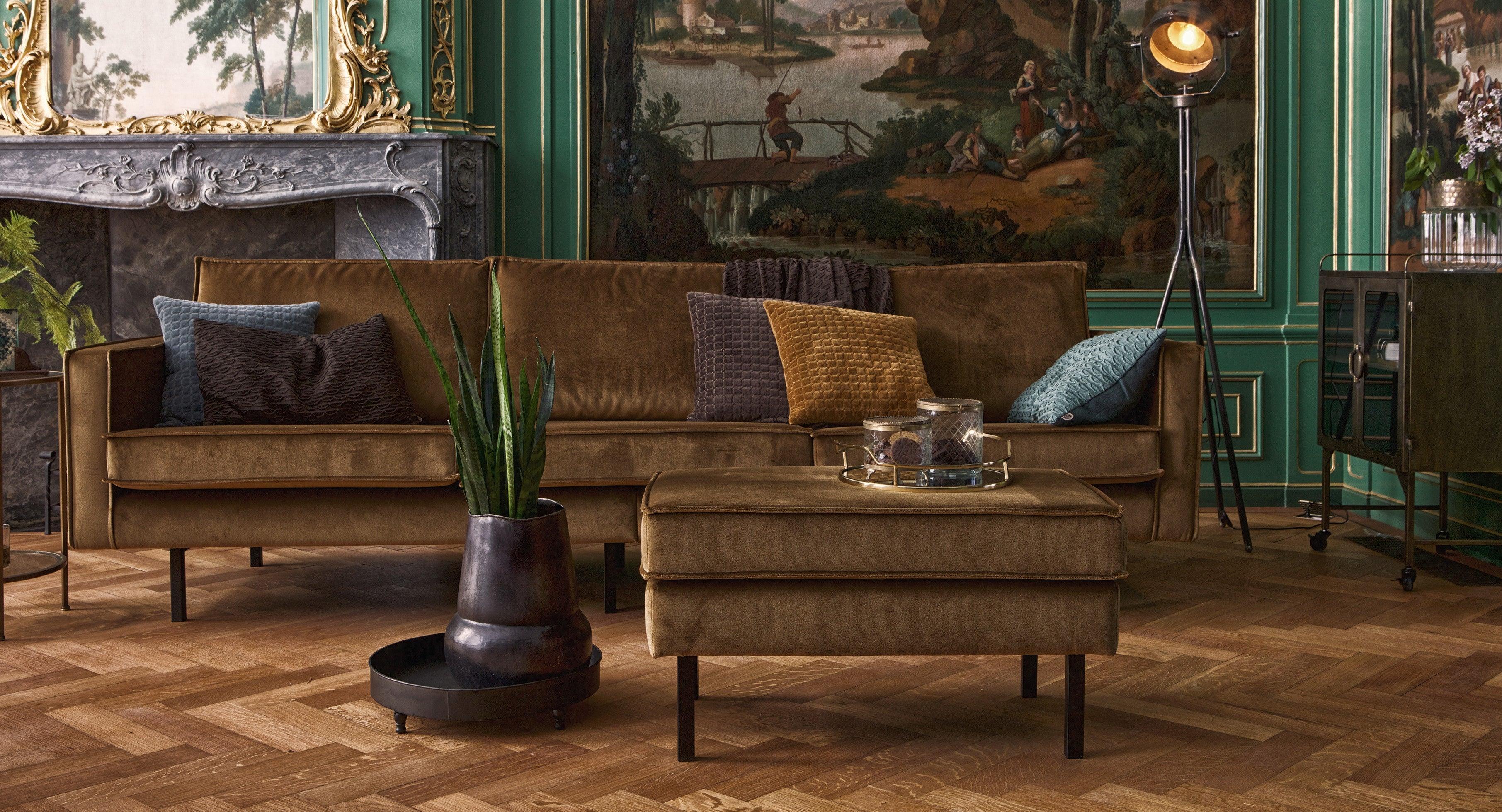 Narożnik prawostronny aksamitny RODEO antracytowy Be Pure Eye on Design