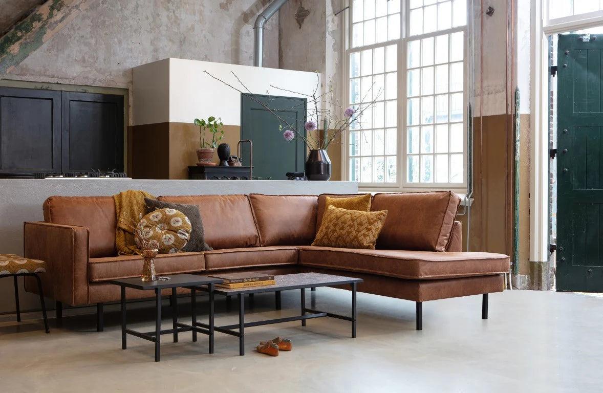 Narożnik prawostronny aksamitny RODEO miodowy Be Pure Eye on Design