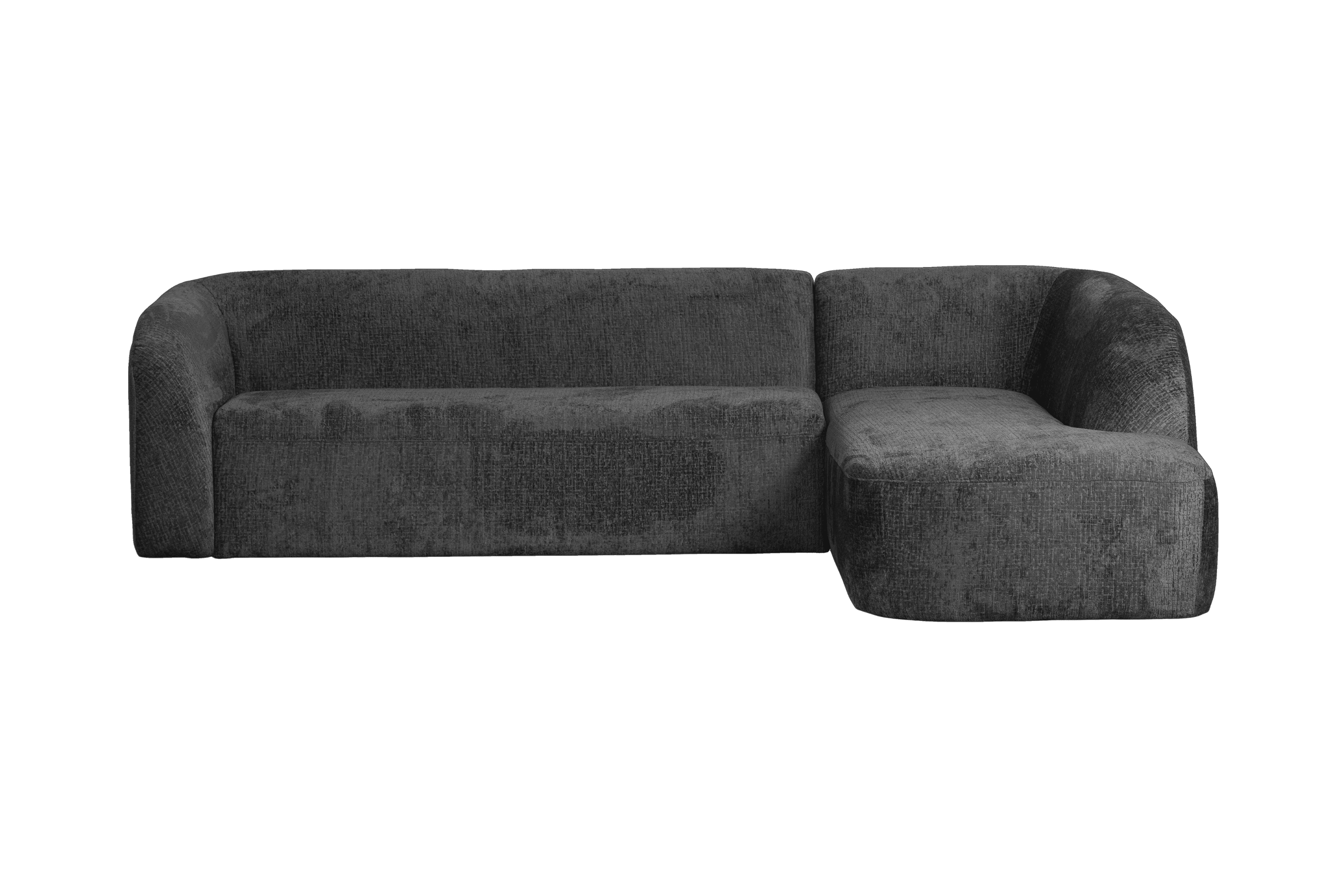 Narożnik prawostronny aksamitny SLOPING ciemnoszary Be Pure Eye on Design