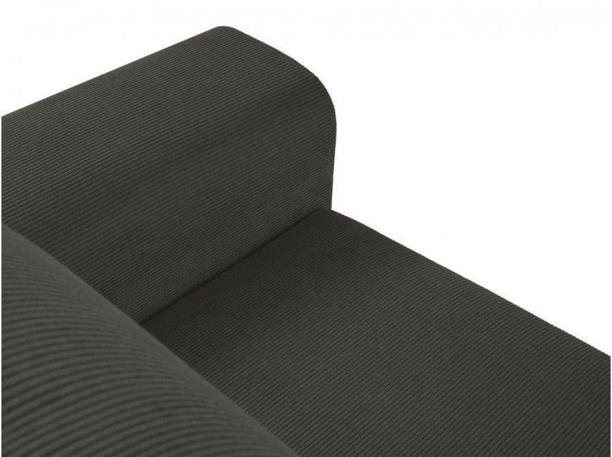 Narożnik prawostronny sztruksowy z funkcją spania KYOTO czarny Cosmopolitan Design Eye on Design