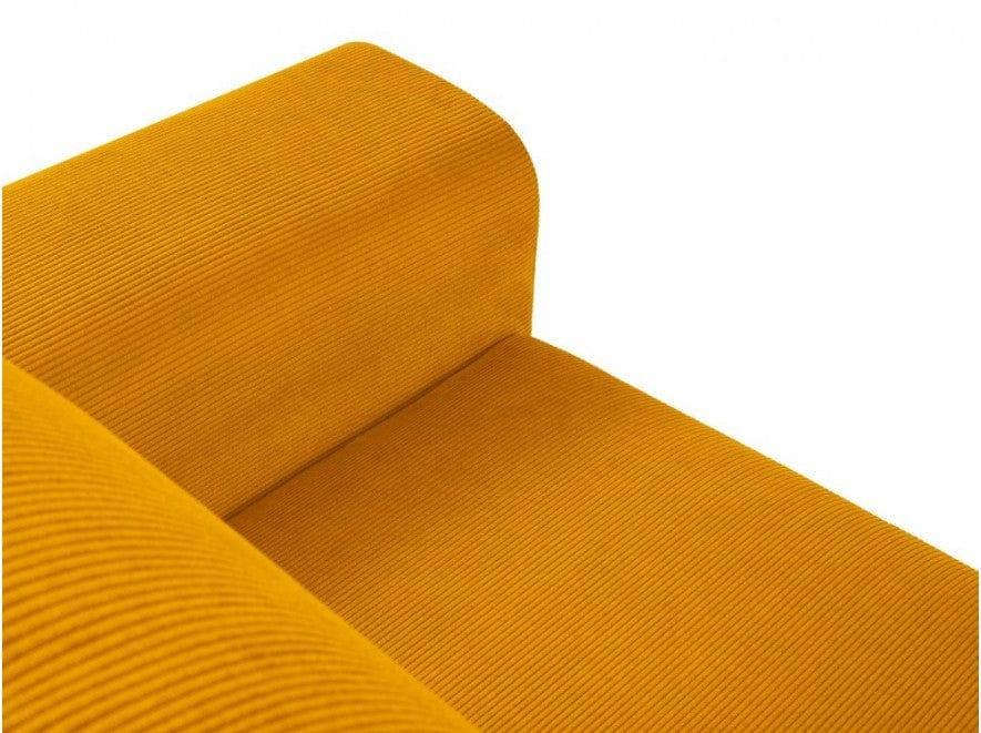 Narożnik prawostronny sztruksowy z funkcją spania KYOTO żółty Cosmopolitan Design Eye on Design