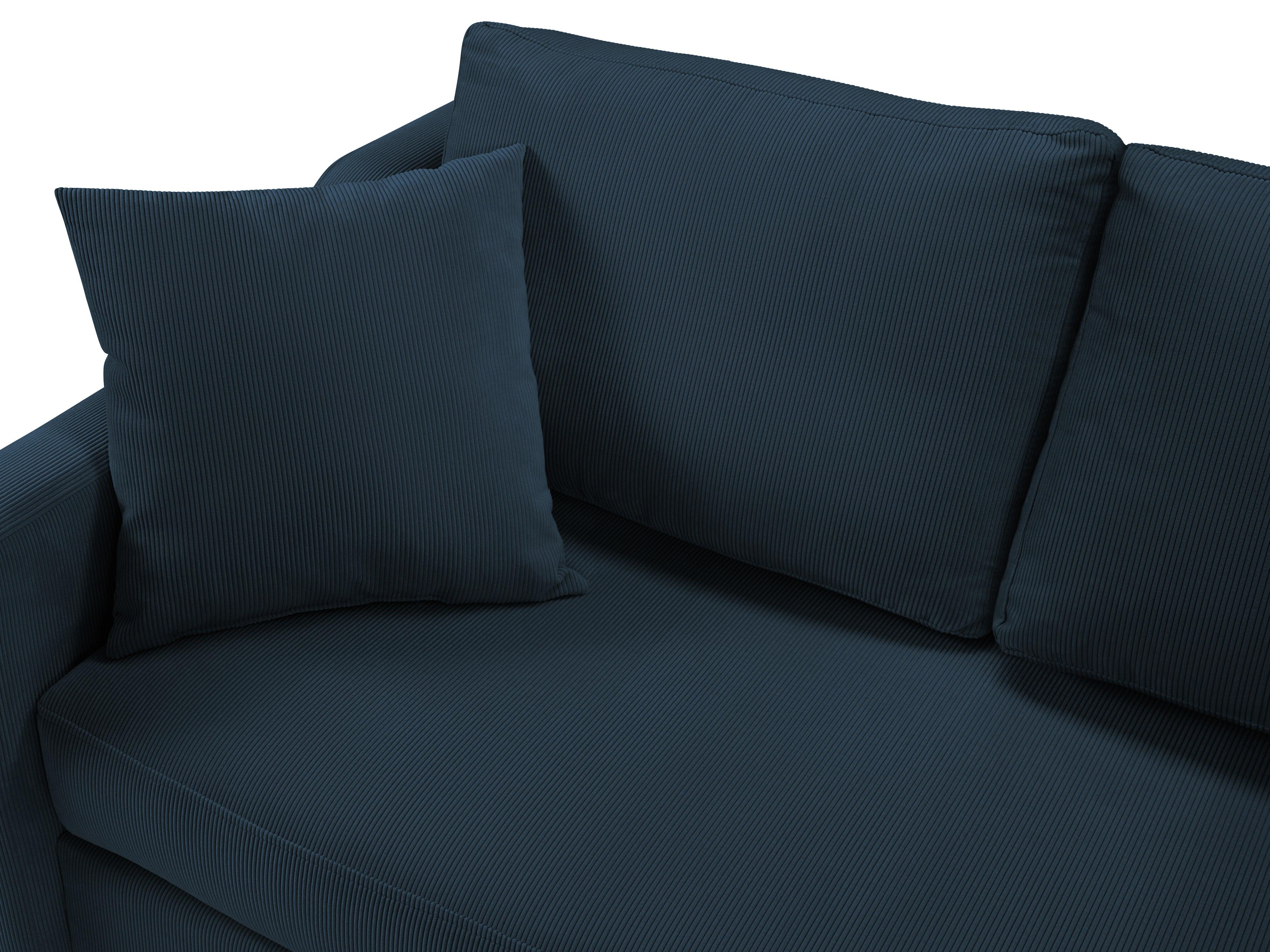 Narożnik prawostronny sztruksowy z funkcją spania ROSE ciemnoniebieski Mazzini Sofas Eye on Design
