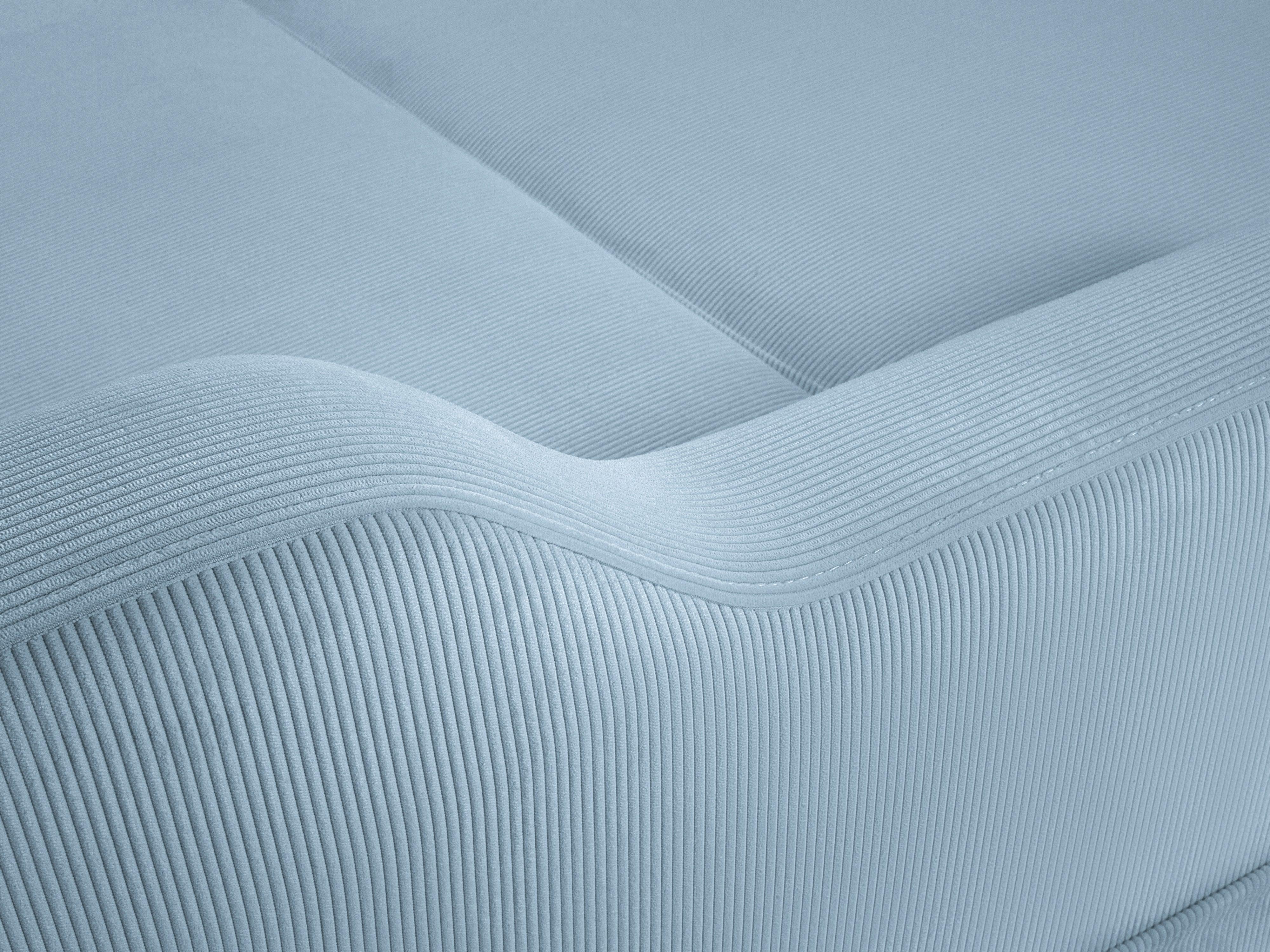 Narożnik prawostronny sztruksowy z funkcją spania ROSE jasnoniebieski Mazzini Sofas Eye on Design