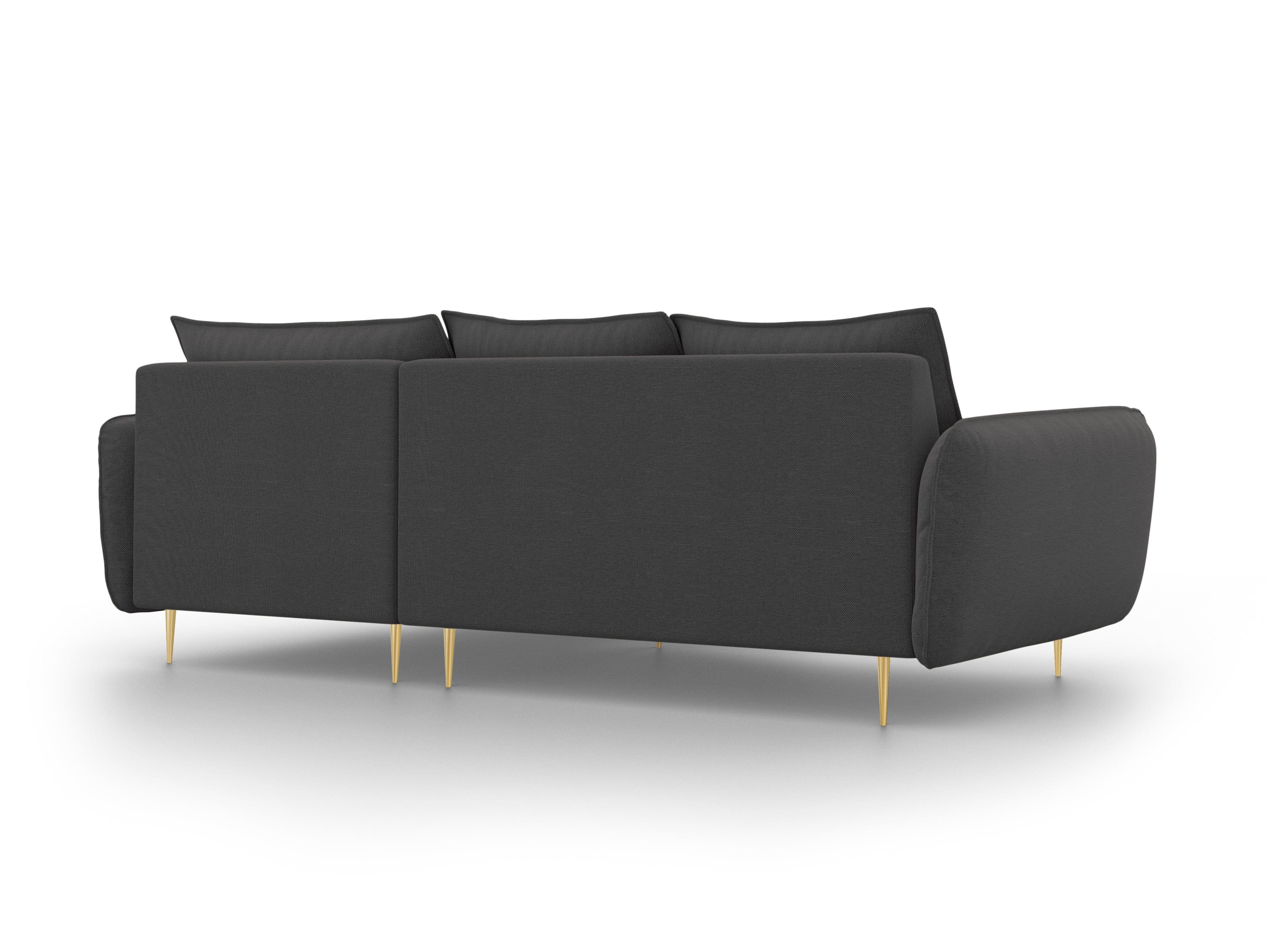 Narożnik prawostronny VIENNA ciemnoszary ze złotą podstawą Cosmopolitan Design Eye on Design