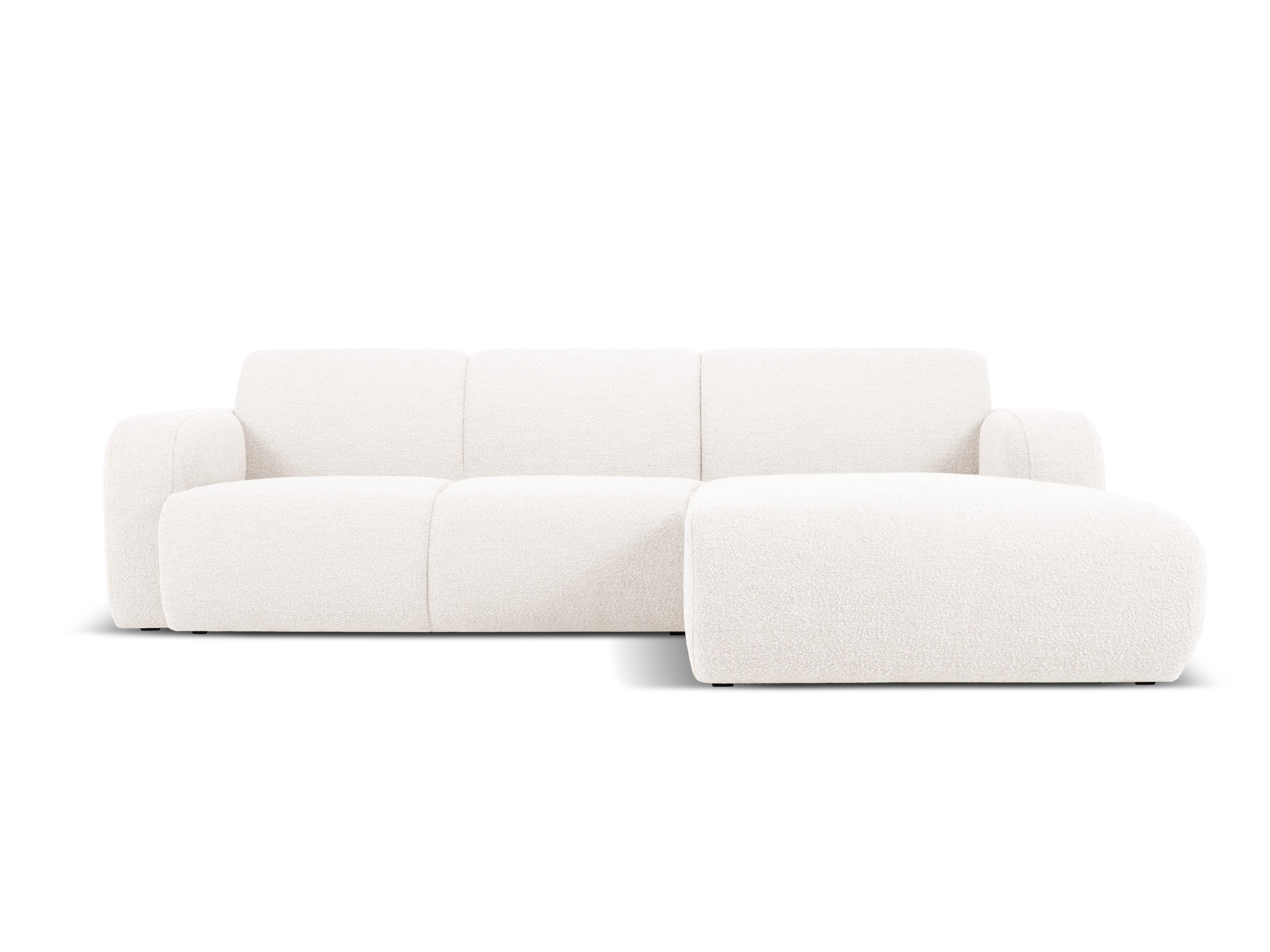 Narożnik prawostronny w tkaninie boucle 4-osobowy LOLA biały Windsor & Co Eye on Design