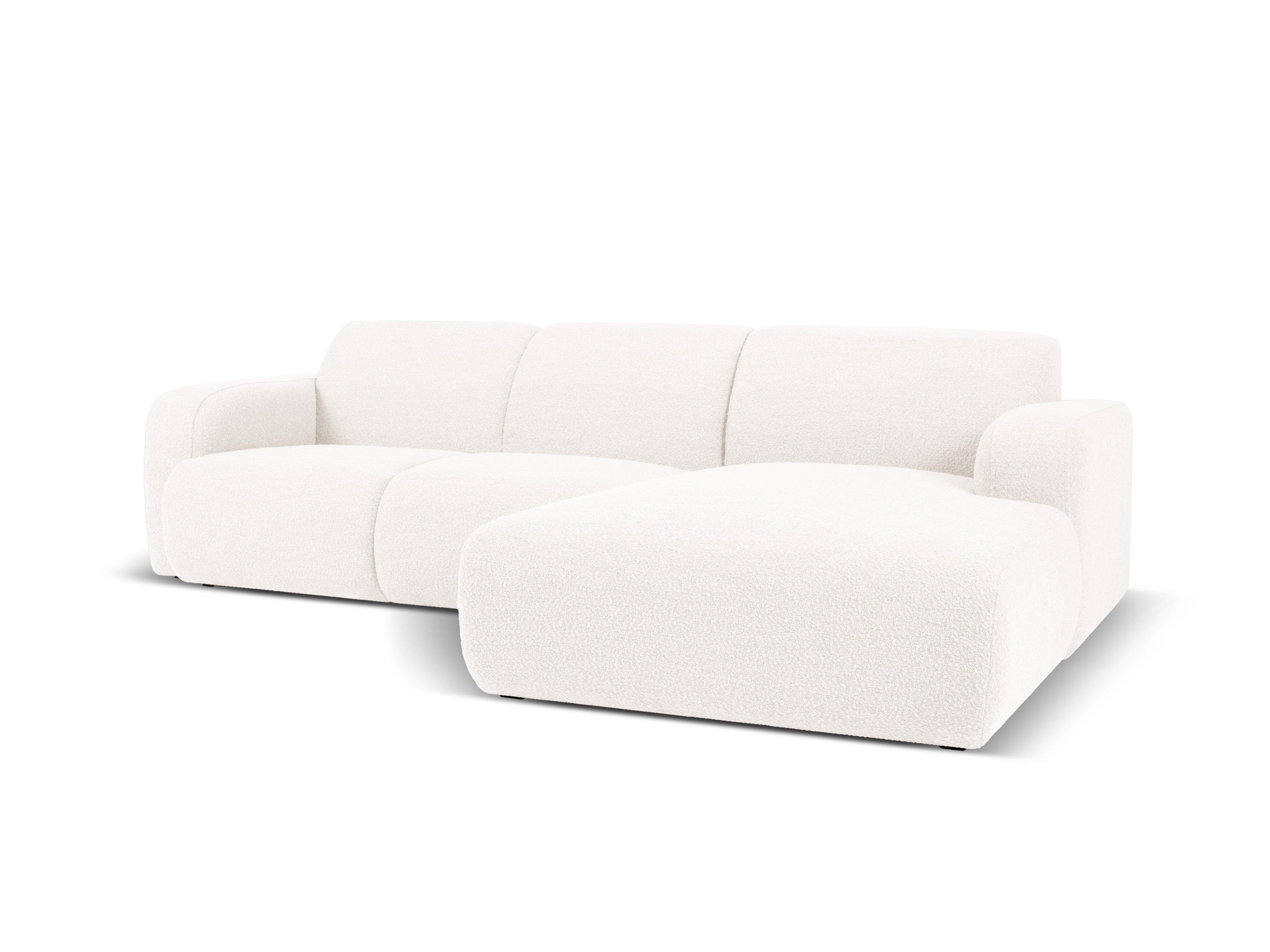 Narożnik prawostronny w tkaninie boucle 4-osobowy LOLA biały Windsor & Co Eye on Design