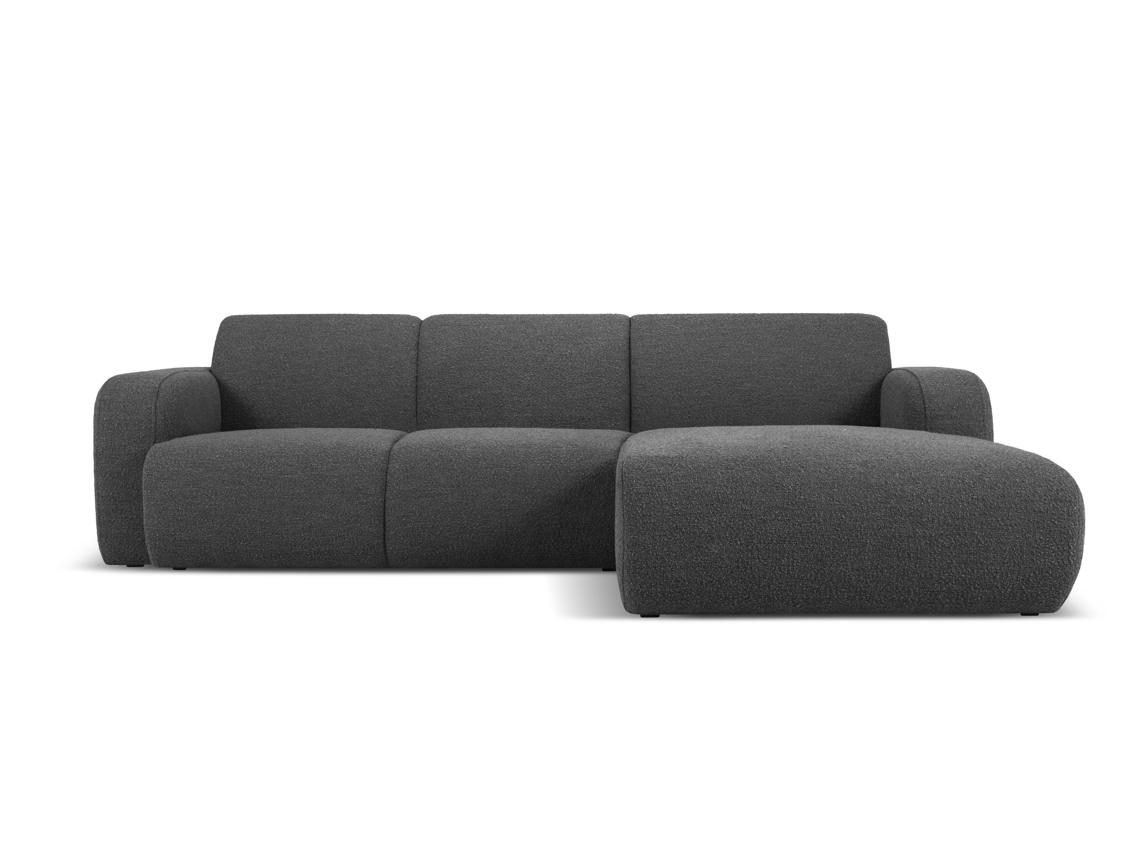Narożnik prawostronny w tkaninie boucle 4-osobowy LOLA ciemnoszary Windsor & Co Eye on Design