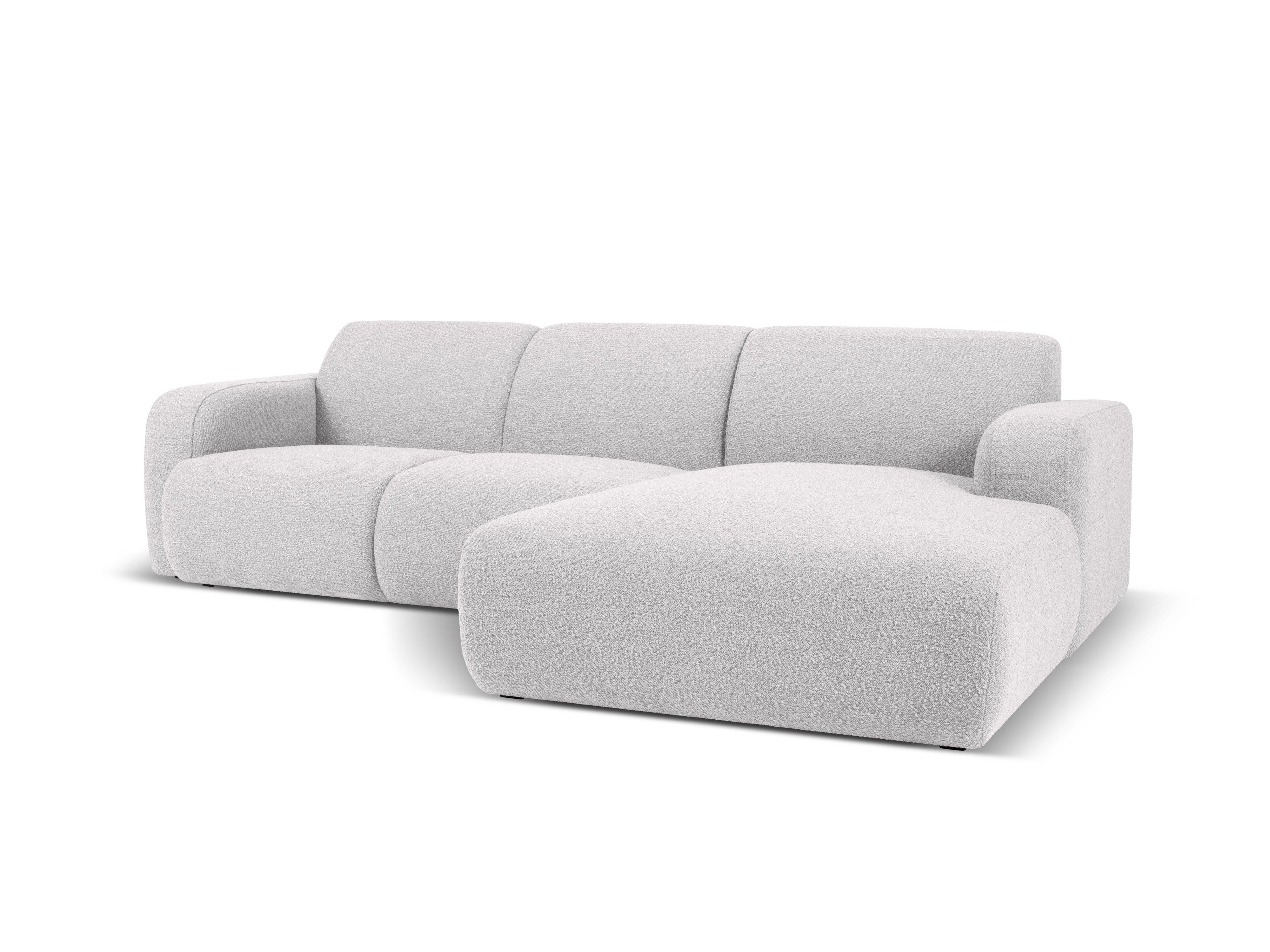 Narożnik prawostronny w tkaninie boucle 4-osobowy LOLA jasnoszary Windsor & Co Eye on Design
