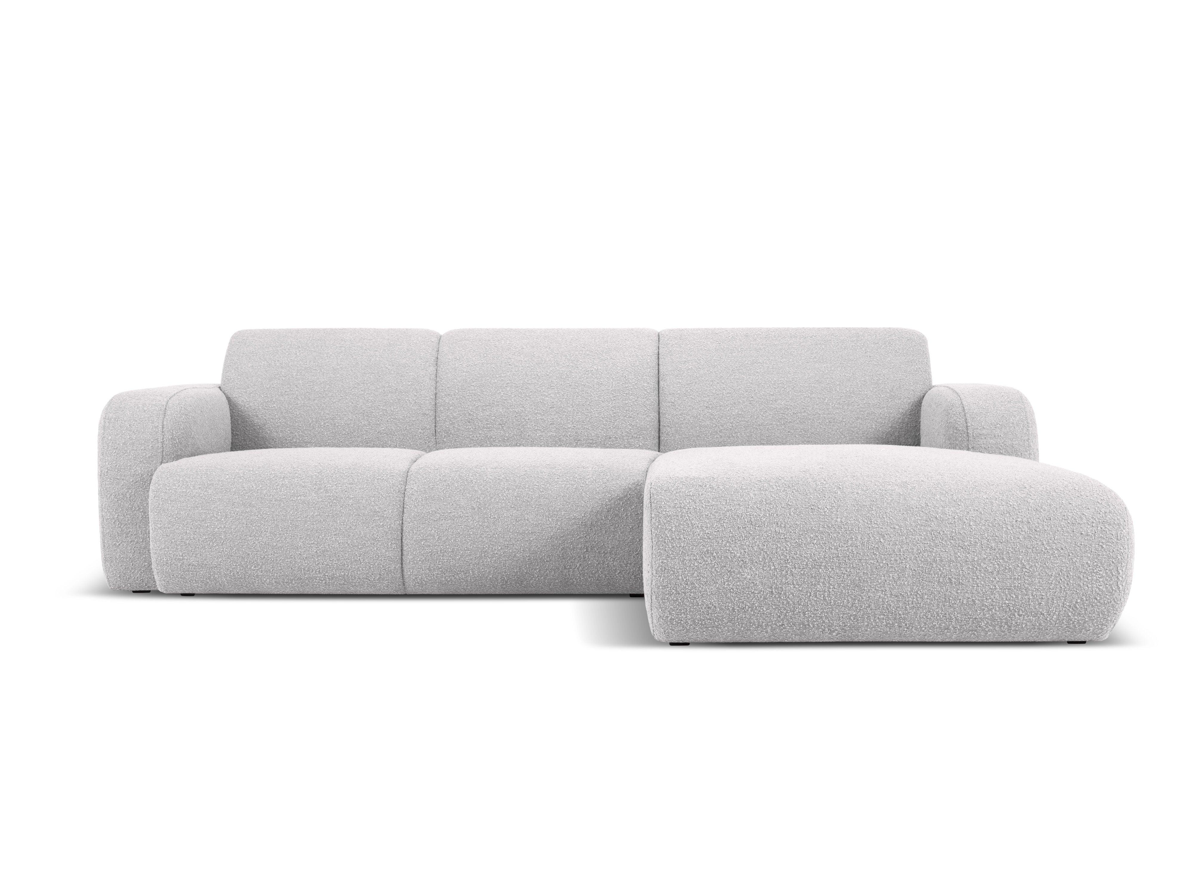 Narożnik prawostronny w tkaninie boucle 4-osobowy LOLA jasnoszary Windsor & Co Eye on Design