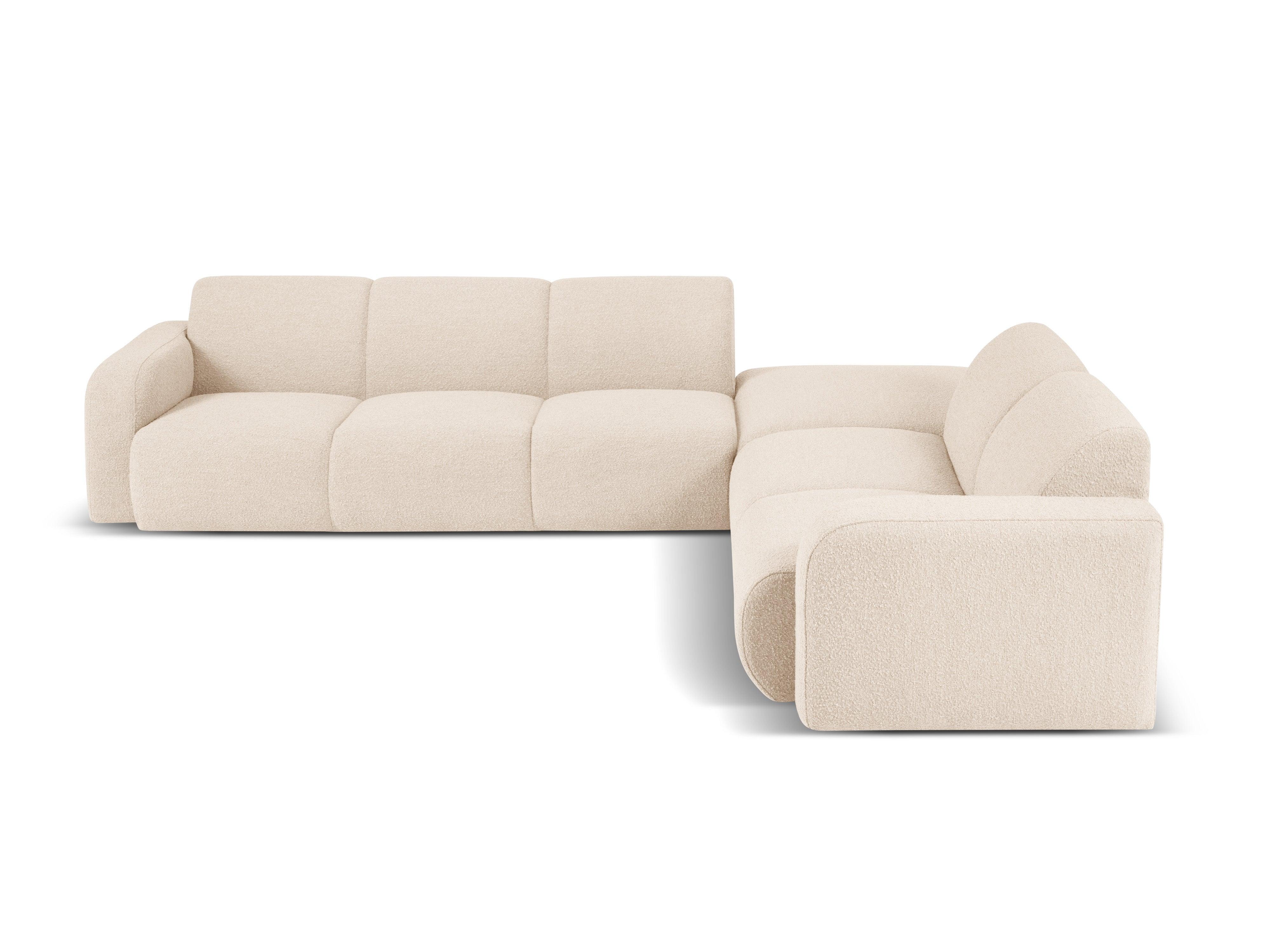 Narożnik prawostronny w tkaninie boucle 6-osobowy LOLA beżowy Windsor & Co Eye on Design