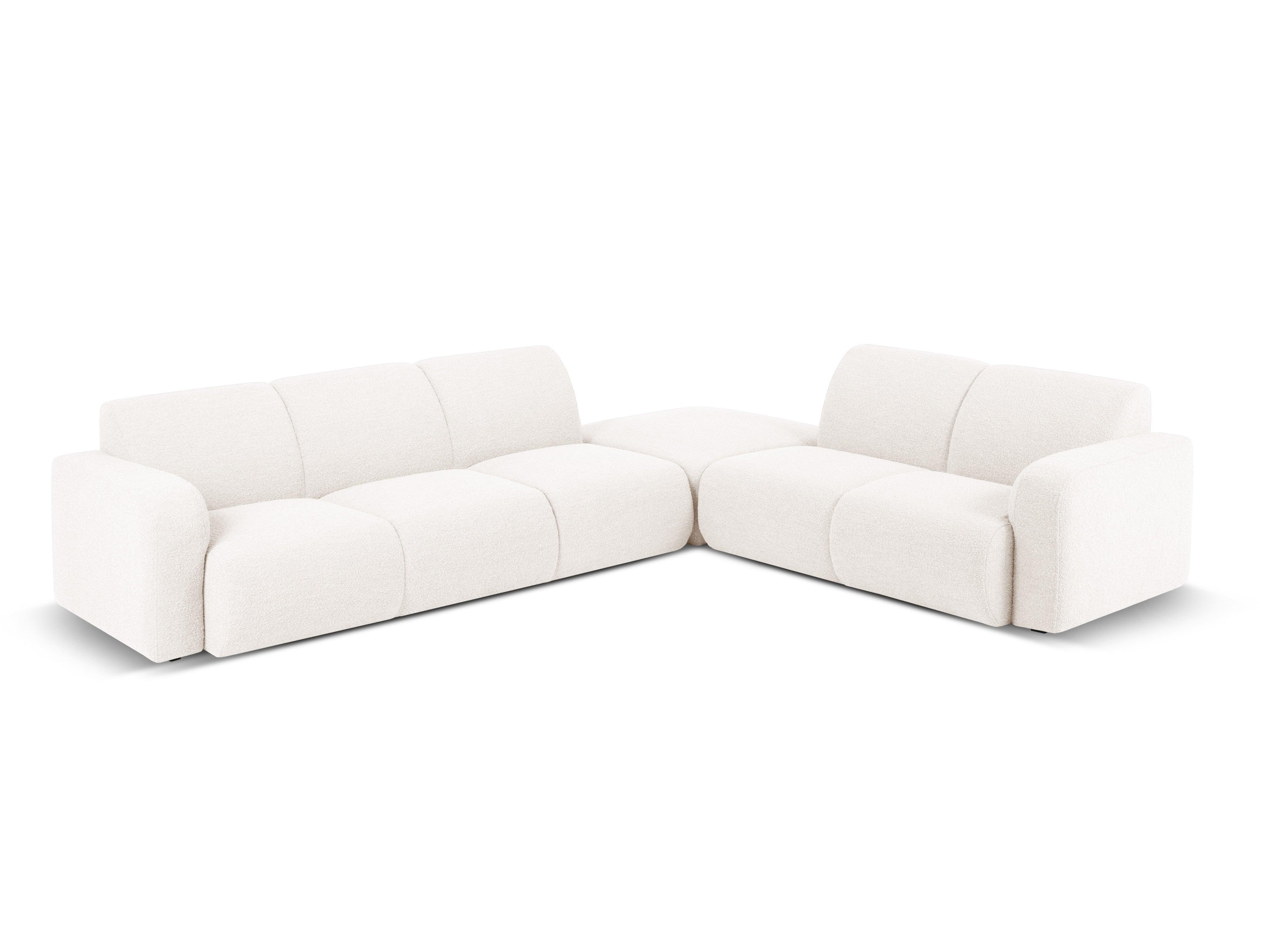 Narożnik prawostronny w tkaninie boucle 6-osobowy LOLA biały Windsor & Co Eye on Design