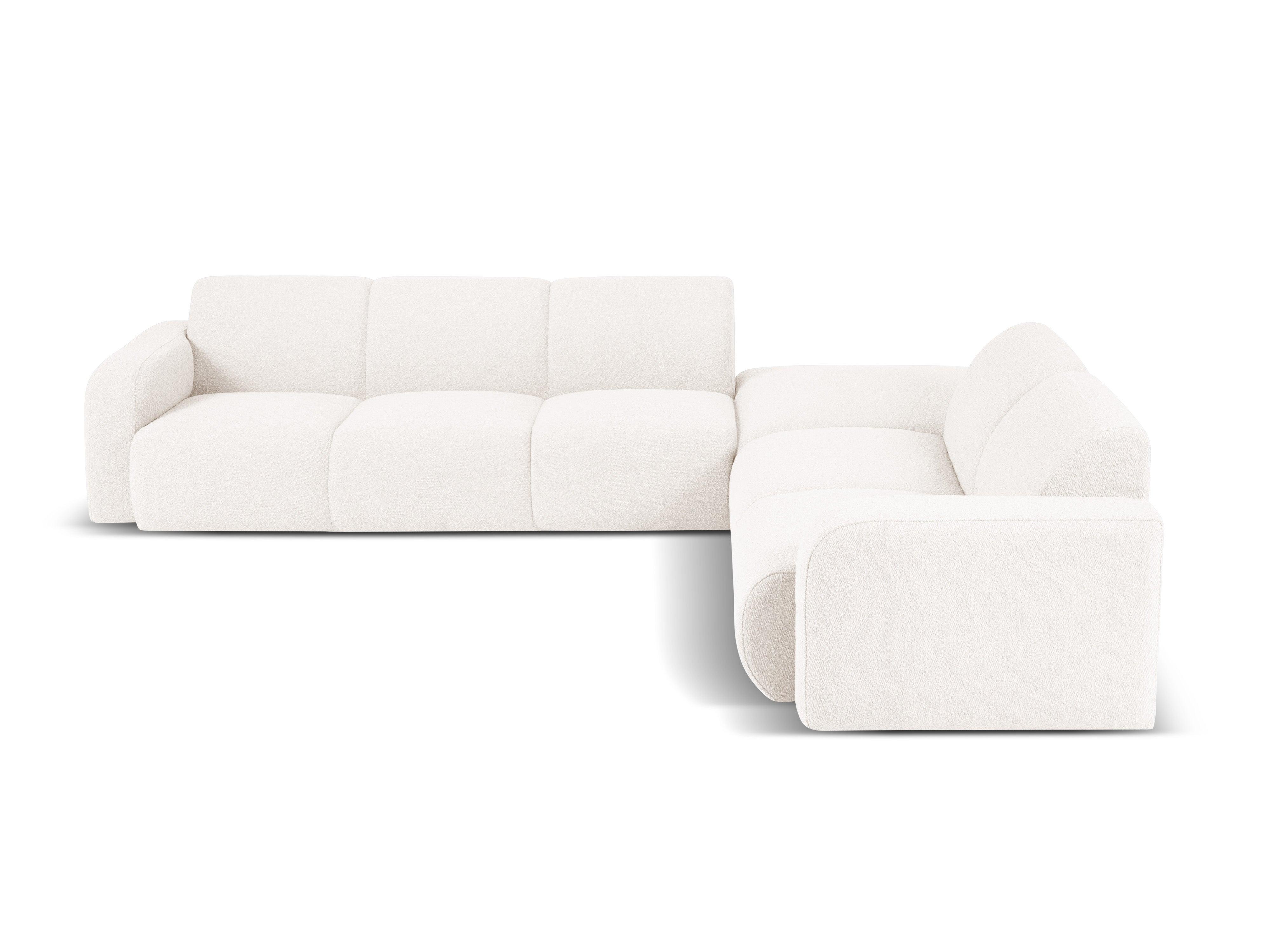 Narożnik prawostronny w tkaninie boucle 6-osobowy LOLA biały Windsor & Co Eye on Design
