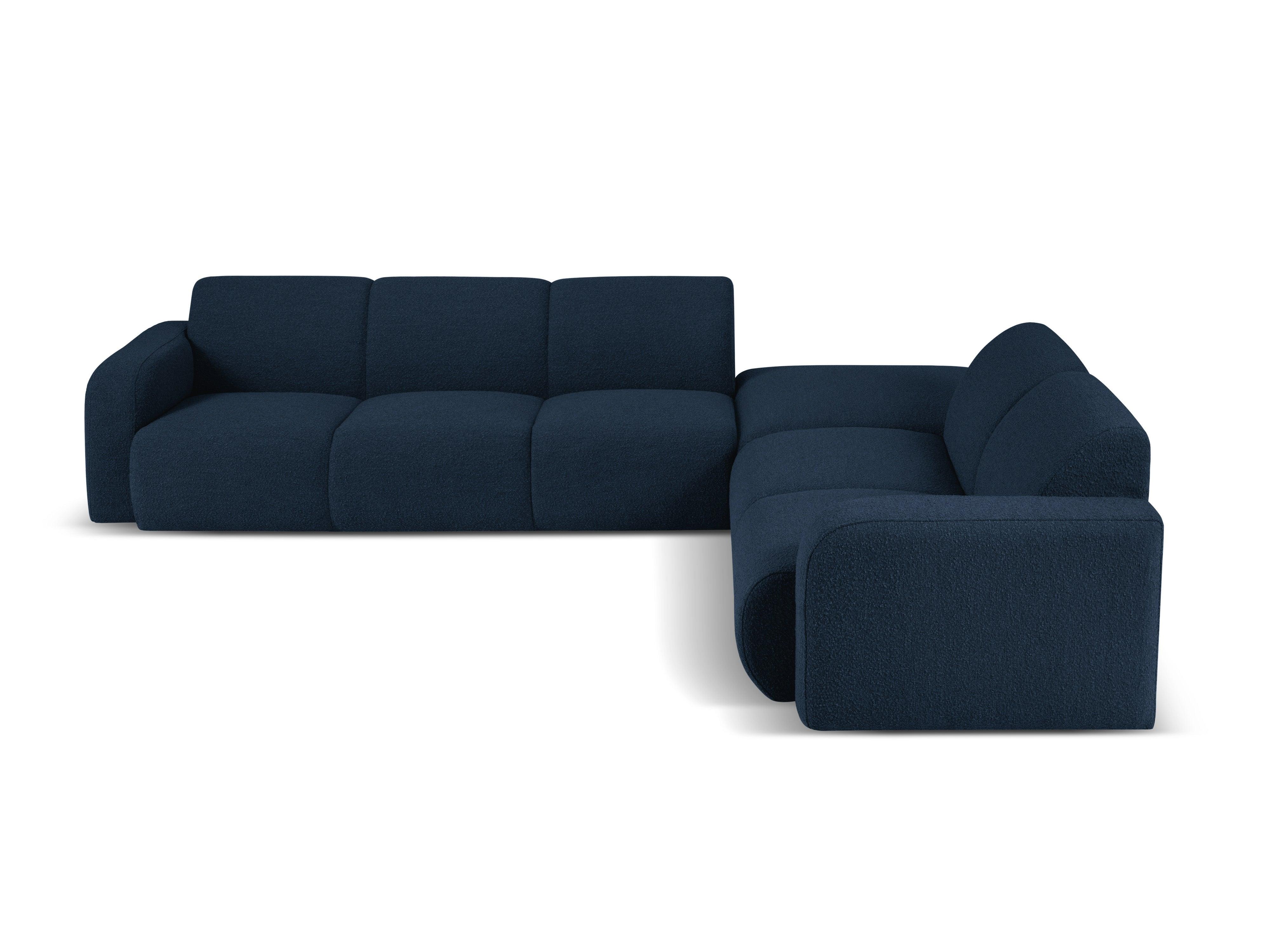 Narożnik prawostronny w tkaninie boucle 6-osobowy LOLA ciemnoniebieski Windsor & Co Eye on Design