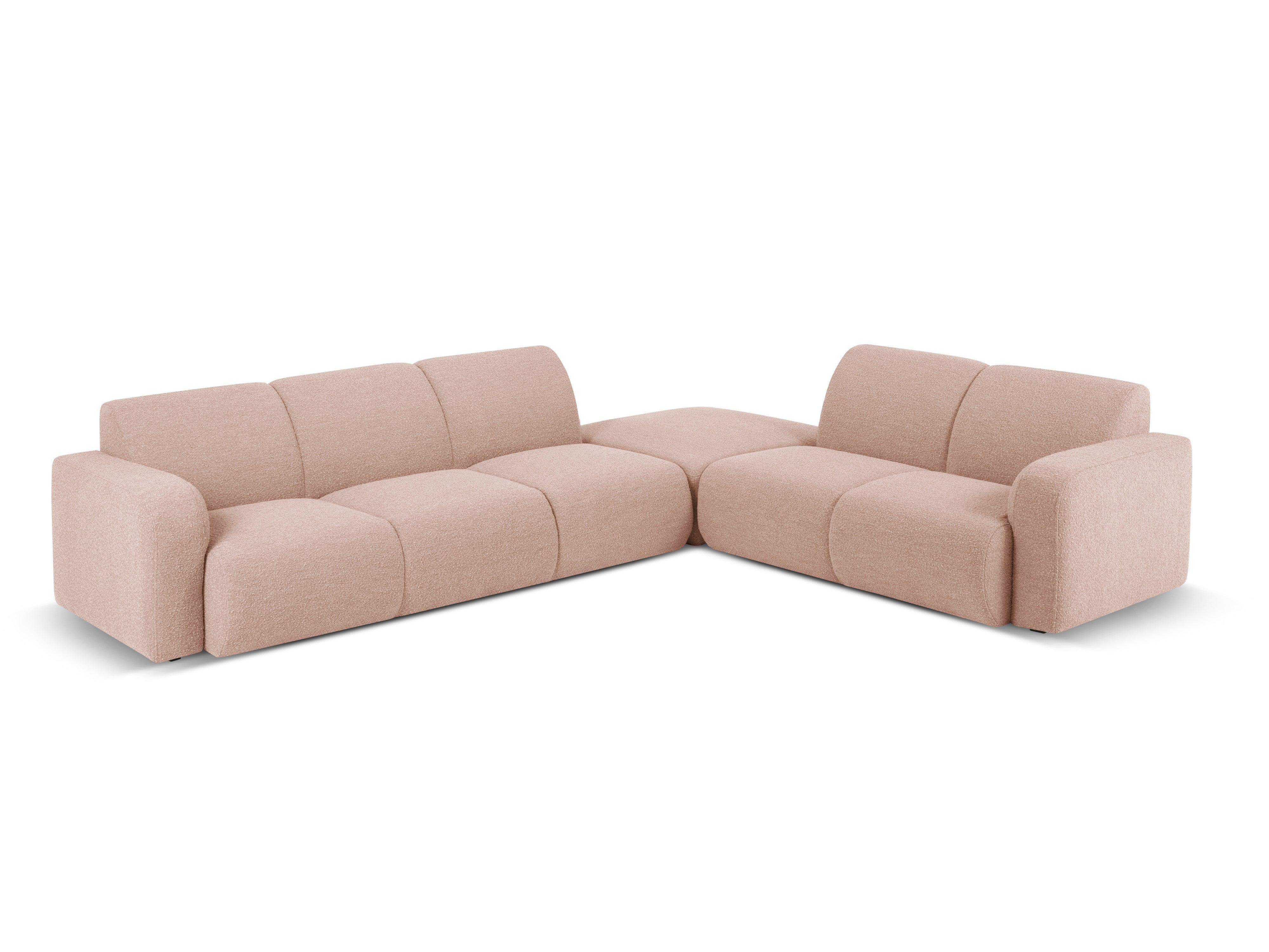 Narożnik prawostronny w tkaninie boucle 6-osobowy LOLA różowy Windsor & Co Eye on Design