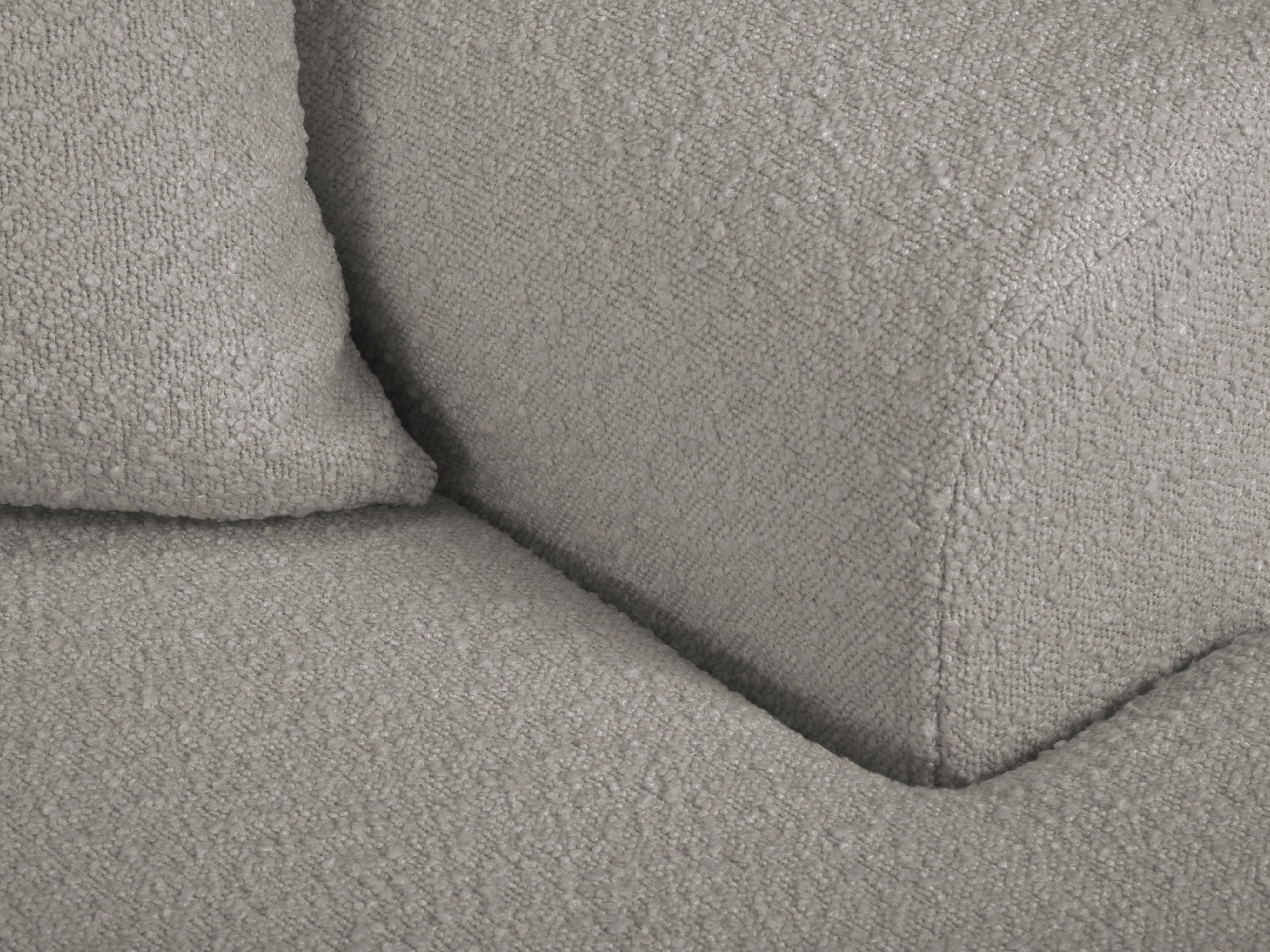 Narożnik prawostronny z funkcją spania KYOTO szary bouclé z czarną podstawą Cosmopolitan Design Eye on Design