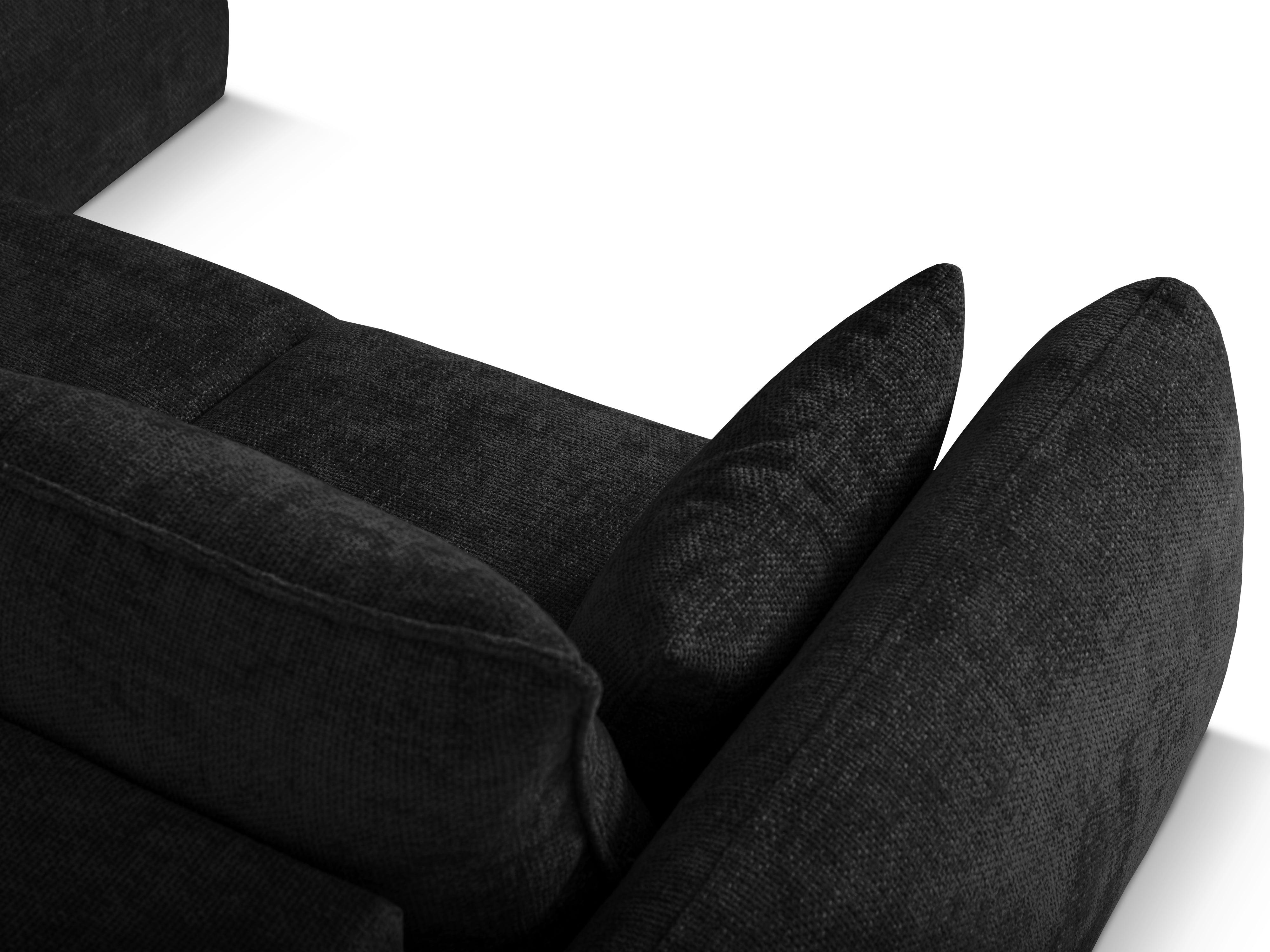 Narożnik prawostronny z funkcją spania MATERA czarny szenil Cosmopolitan Design Eye on Design