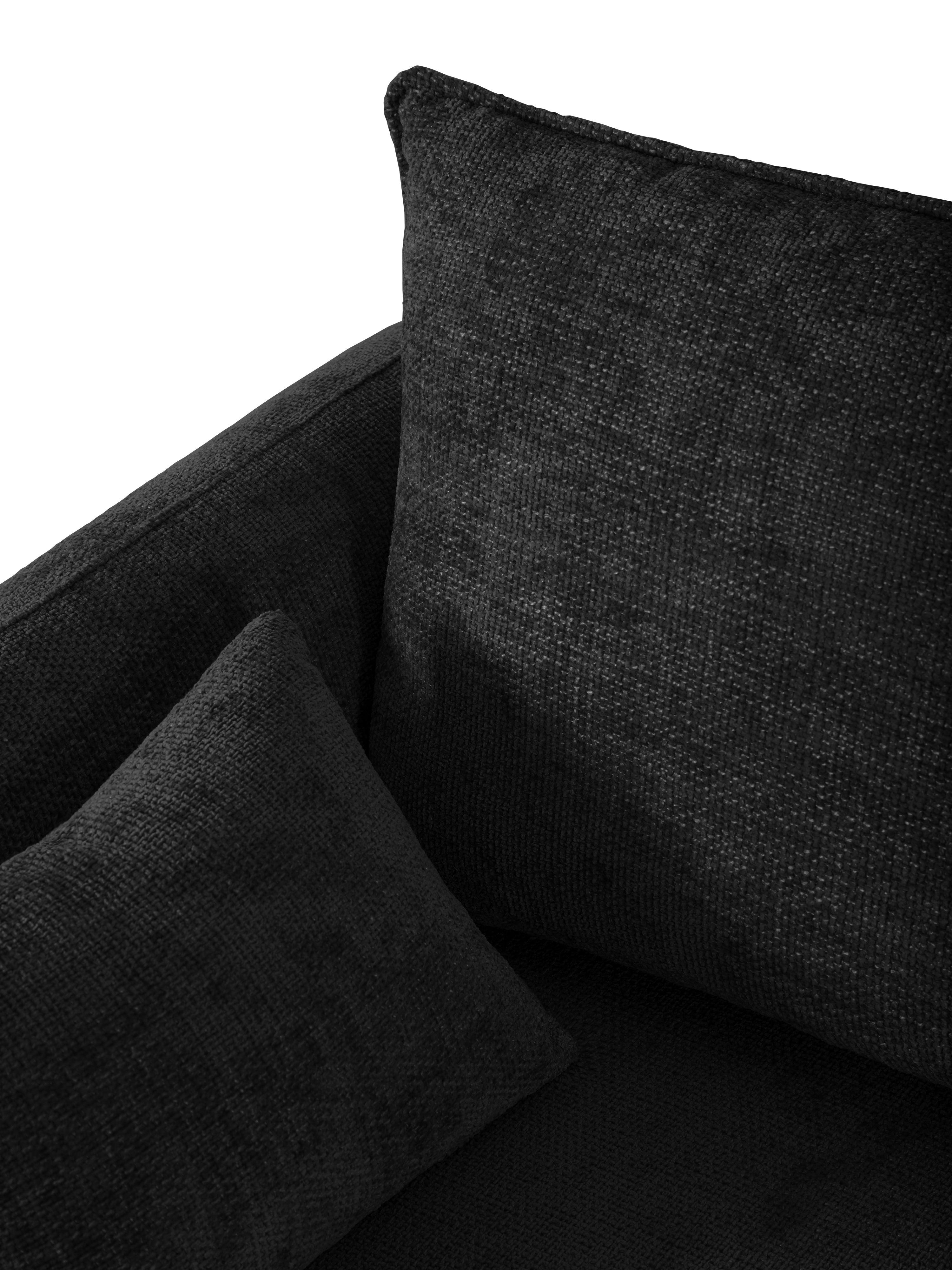 Narożnik prawostronny z funkcją spania MATERA czarny szenil Cosmopolitan Design Eye on Design