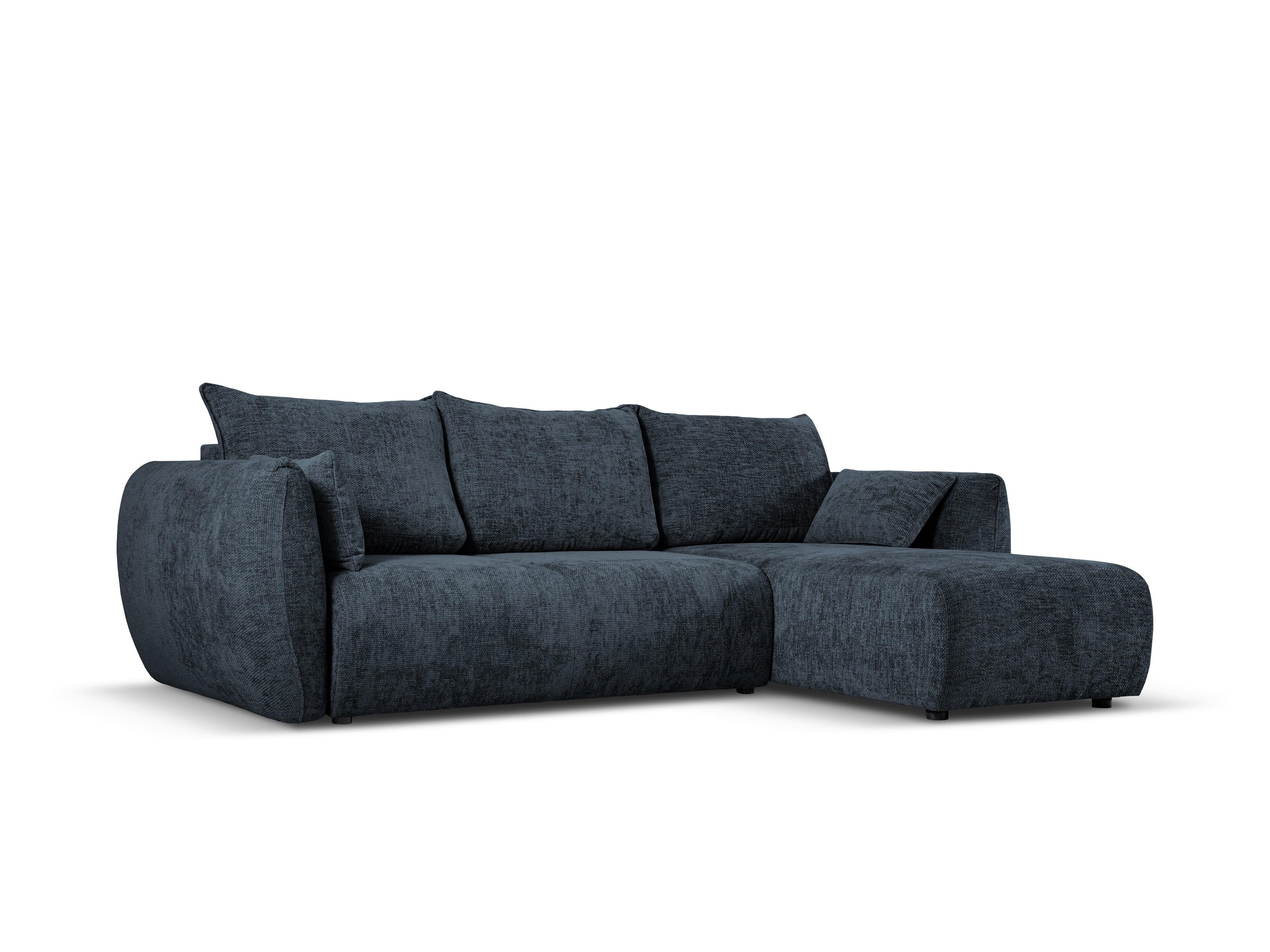 Narożnik prawostronny z funkcją spania MATERA granatowy szenil Cosmopolitan Design Eye on Design