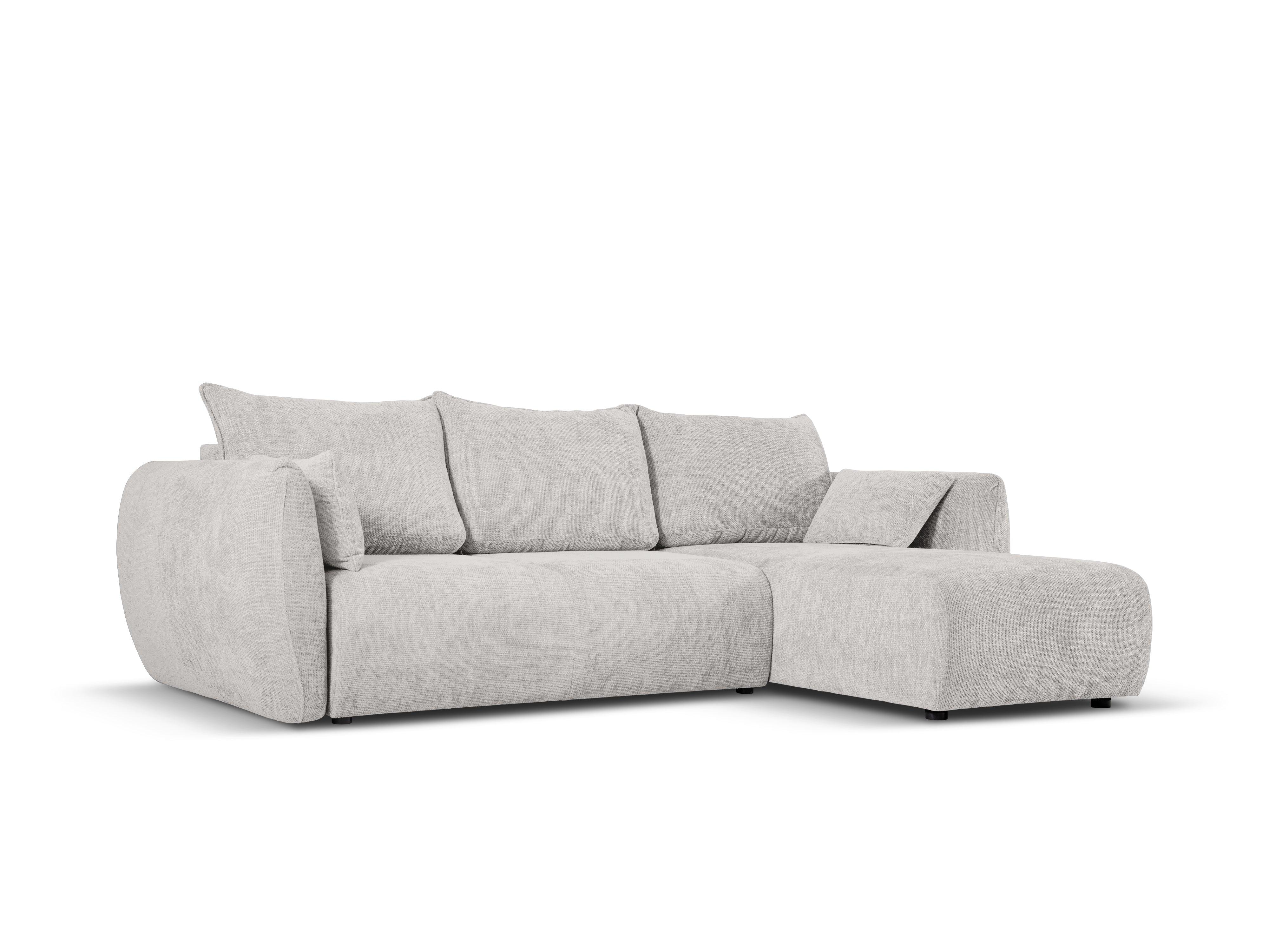 Narożnik prawostronny z funkcją spania MATERA jasnoszary szenil Cosmopolitan Design Eye on Design