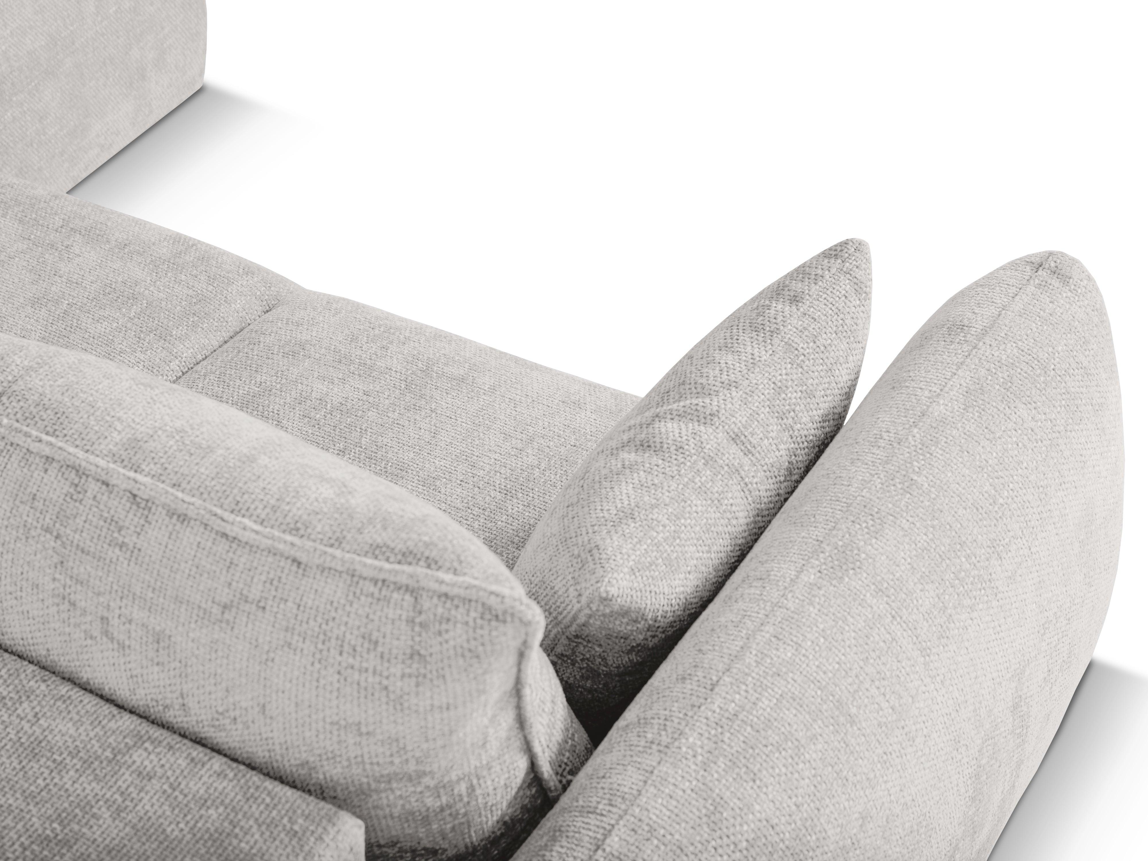 Narożnik prawostronny z funkcją spania MATERA jasnoszary szenil Cosmopolitan Design Eye on Design