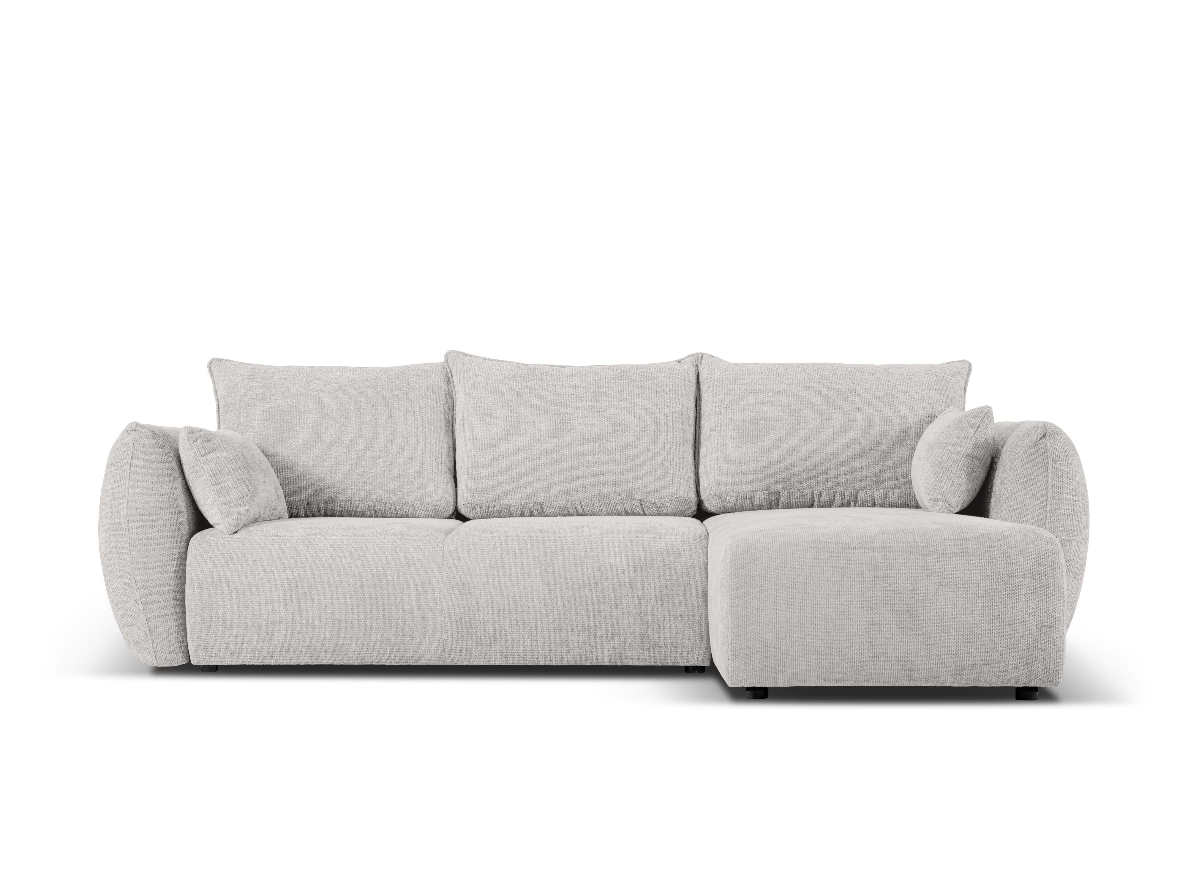Narożnik prawostronny z funkcją spania MATERA jasnoszary szenil Cosmopolitan Design Eye on Design