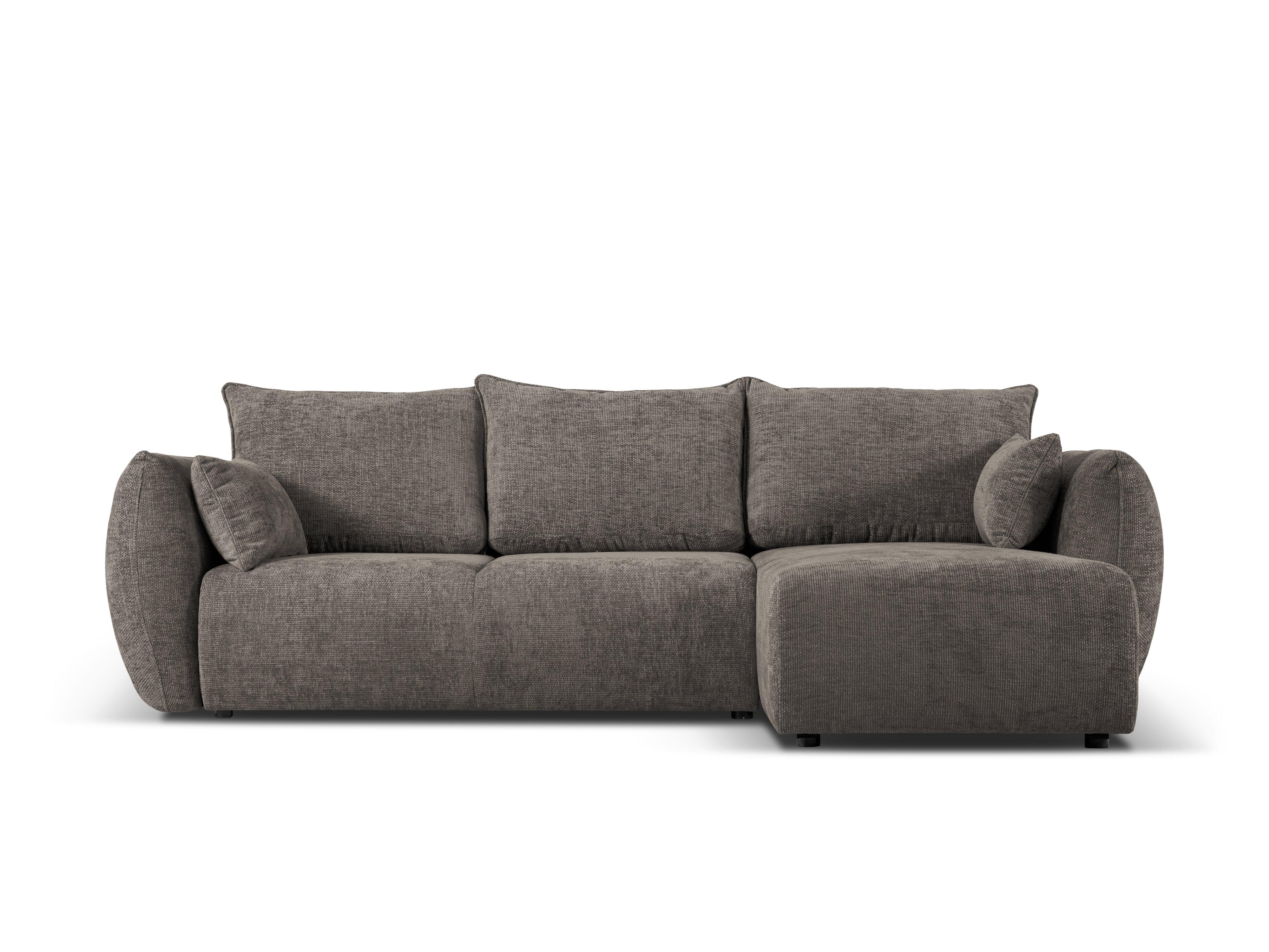 Narożnik prawostronny z funkcją spania MATERA szary szenil Cosmopolitan Design Eye on Design