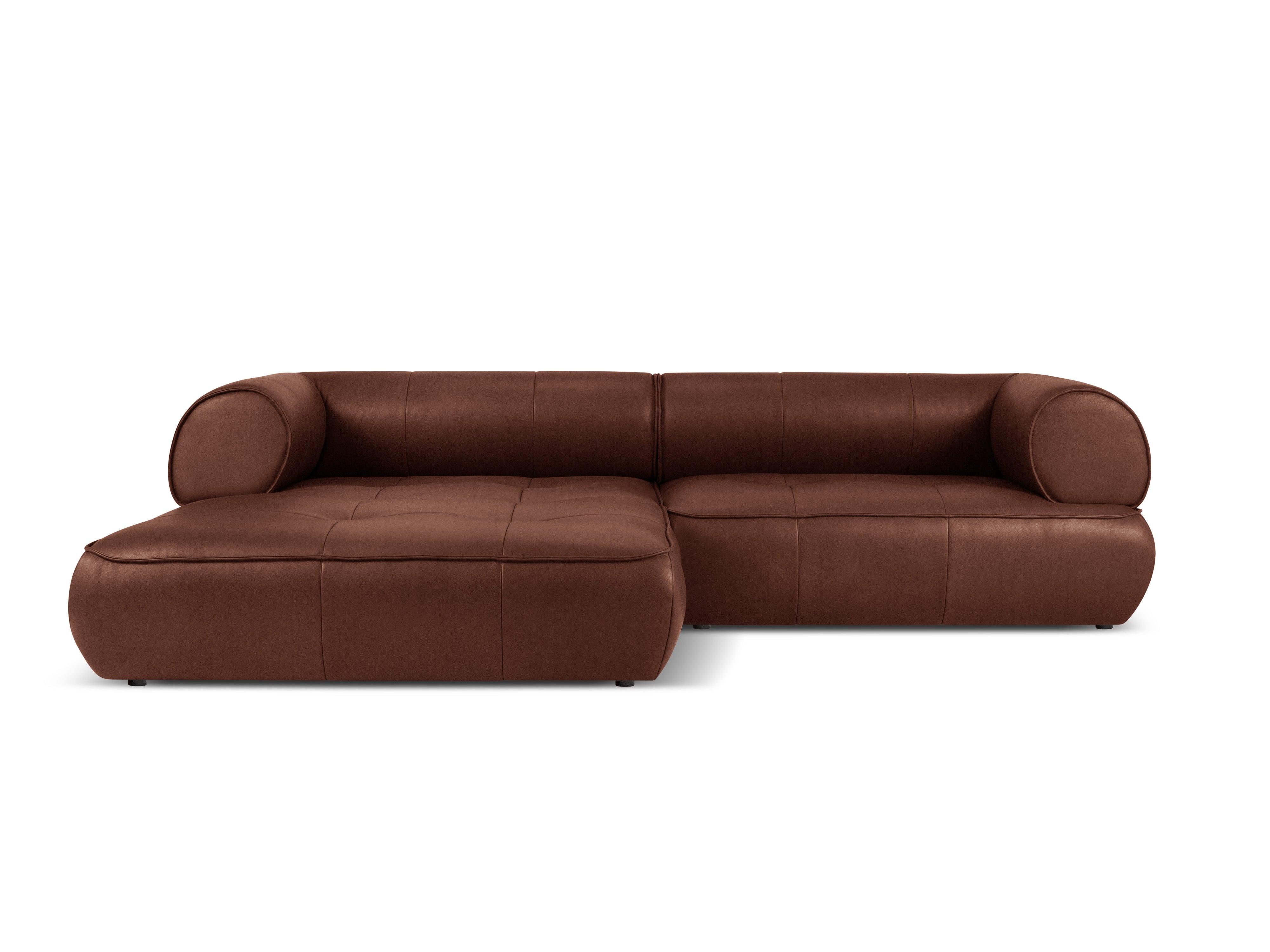 Narożnik skórzany lewostronny LILY brązowy Maison Heritage Eye on Design