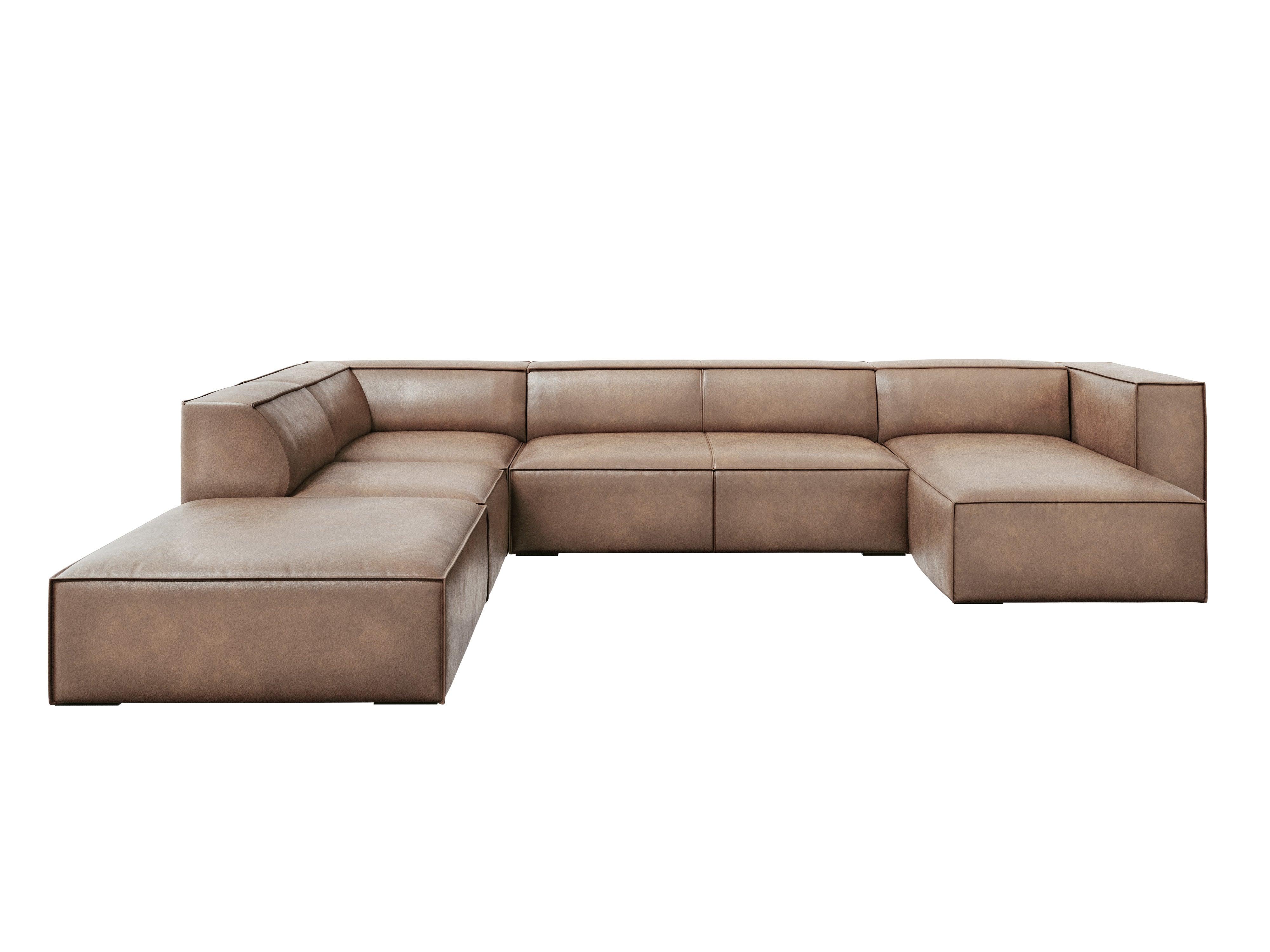 Narożnik skórzany panoramiczny lewostronny MADAME beżowy Windsor & Co Eye on Design