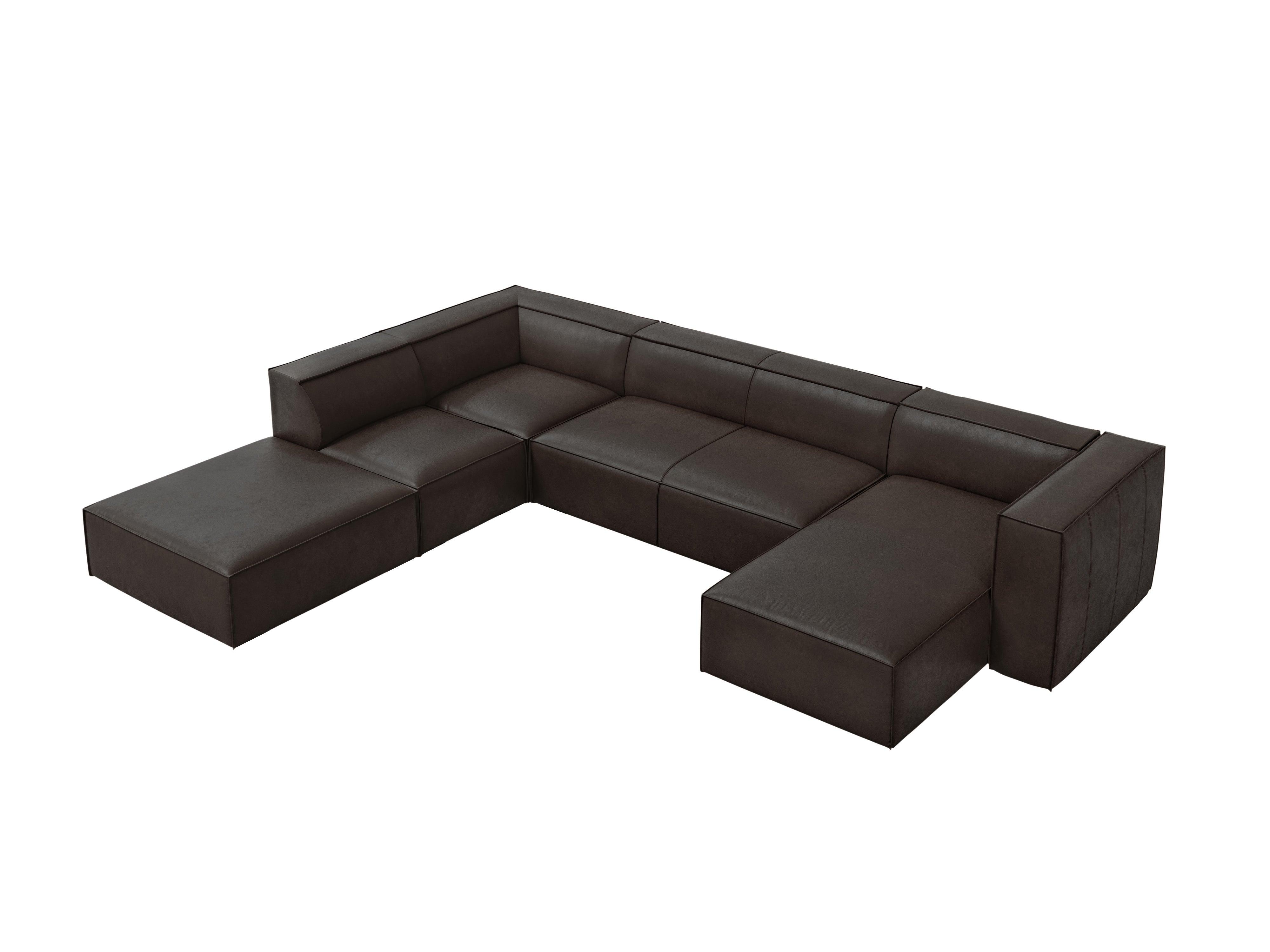 Narożnik skórzany panoramiczny lewostronny MADAME ciemnobrązowy Windsor & Co Eye on Design