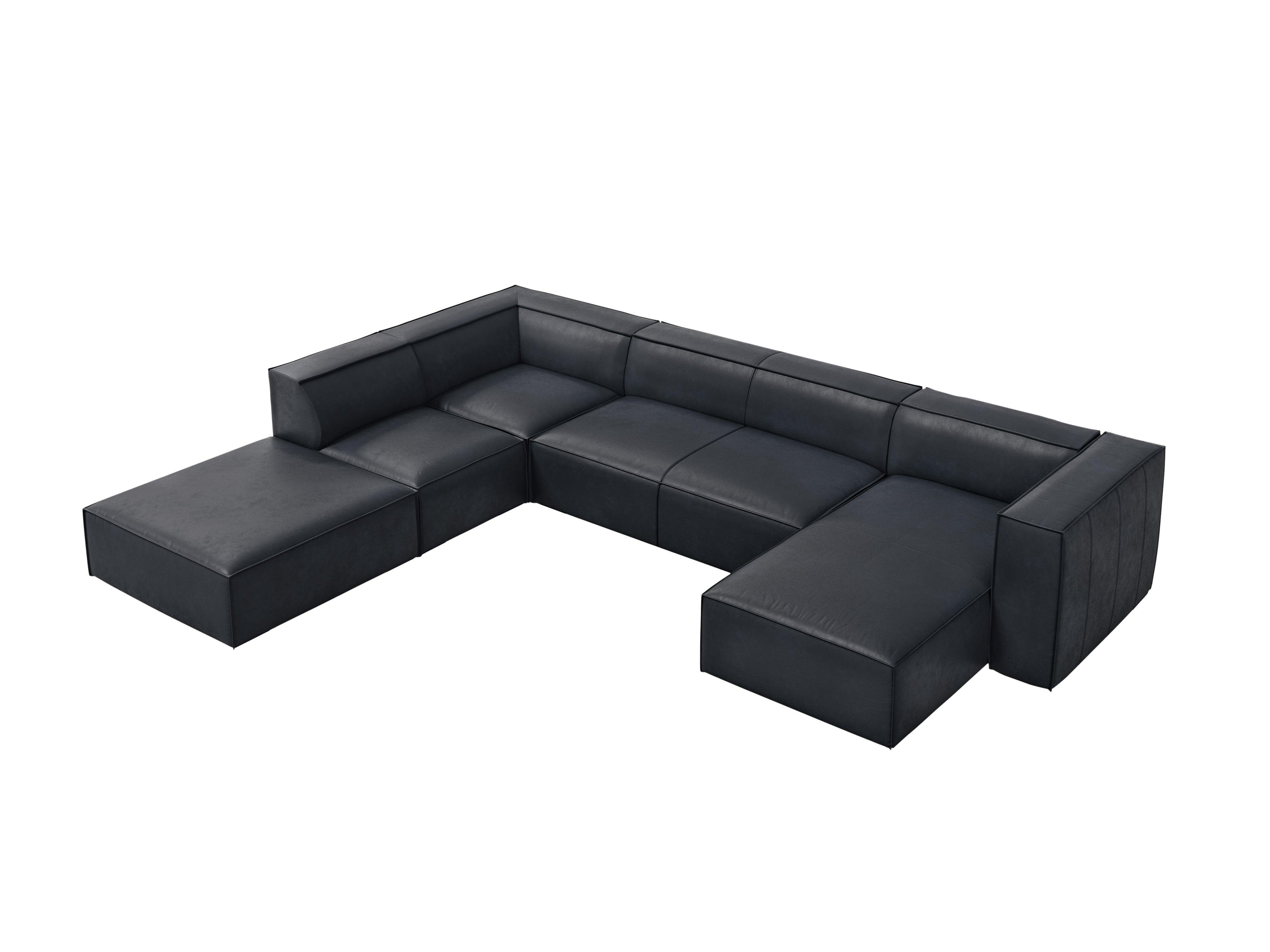 Narożnik skórzany panoramiczny lewostronny MADAME grafitowy Windsor & Co Eye on Design