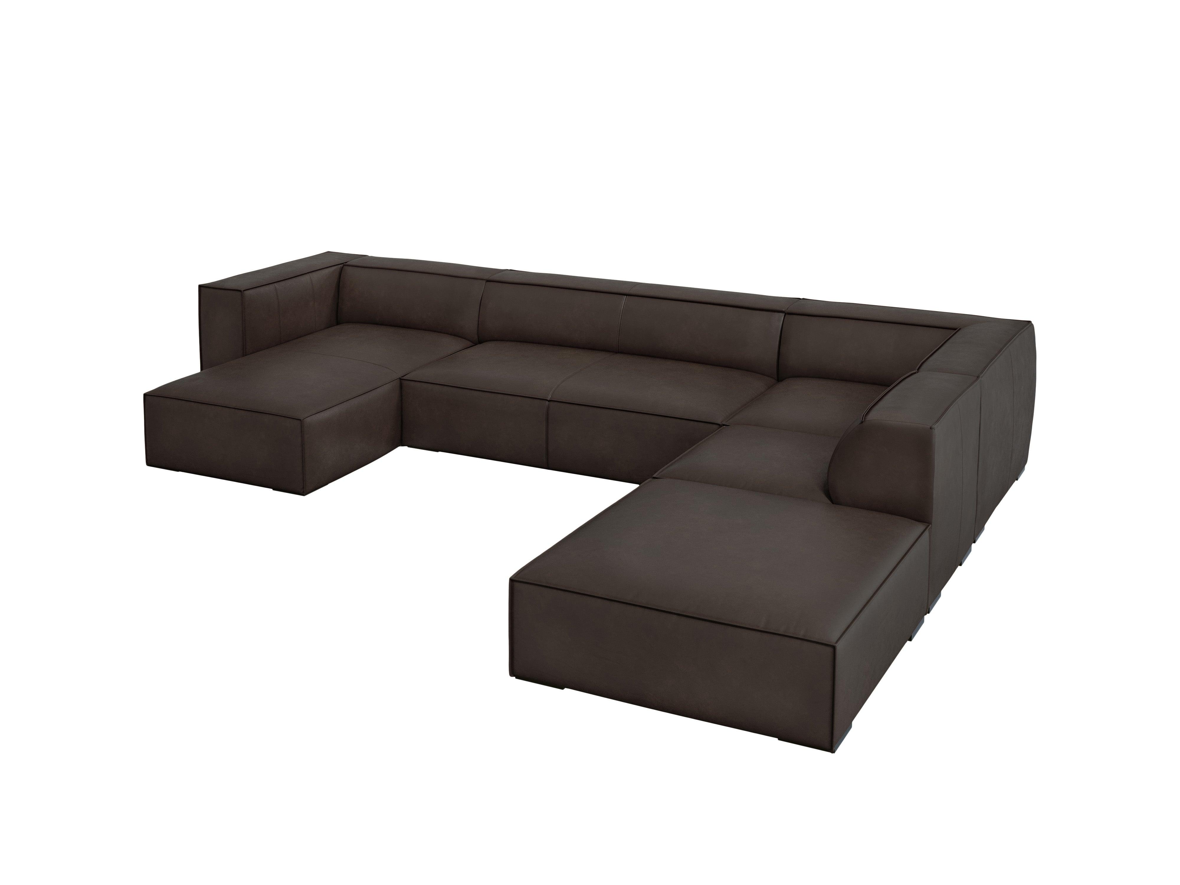 Narożnik skórzany panoramiczny prawostronny MADAME ciemnobrązowy Windsor & Co Eye on Design