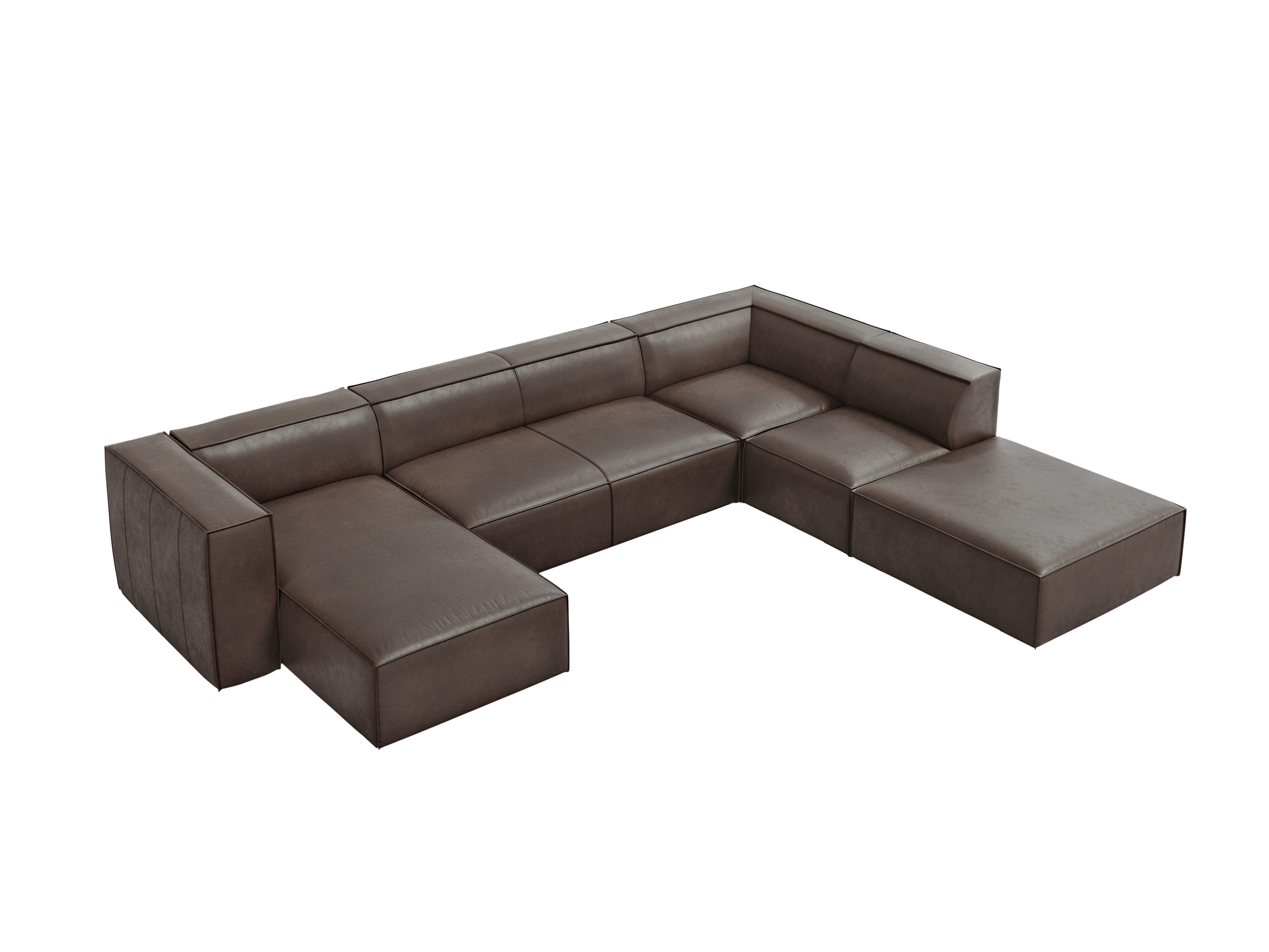 Narożnik skórzany panoramiczny prawostronny MADAME oliwkowy brąz Windsor & Co Eye on Design